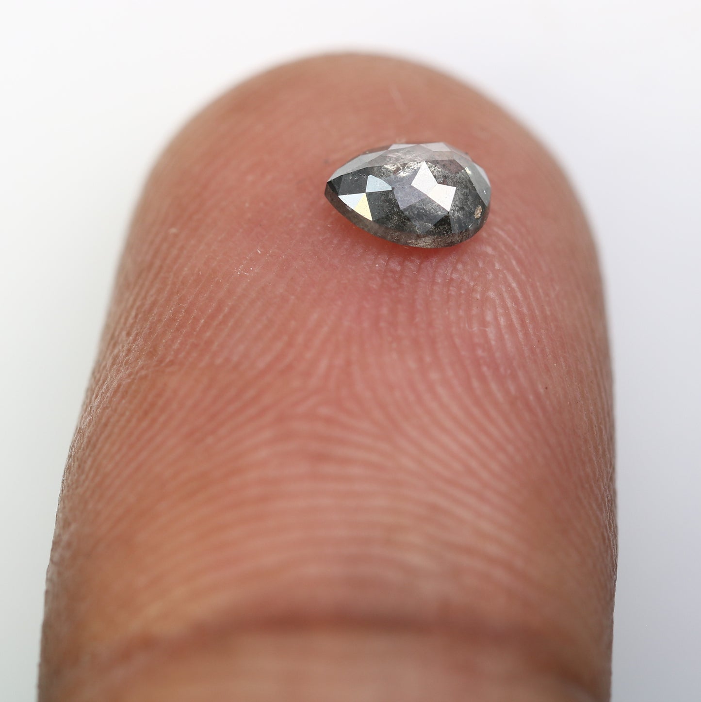 0.41 Carat 5.3 MM Loose Salt And Pepper Color Pear Shaped Diamond Ring - JayKrishna Diamond