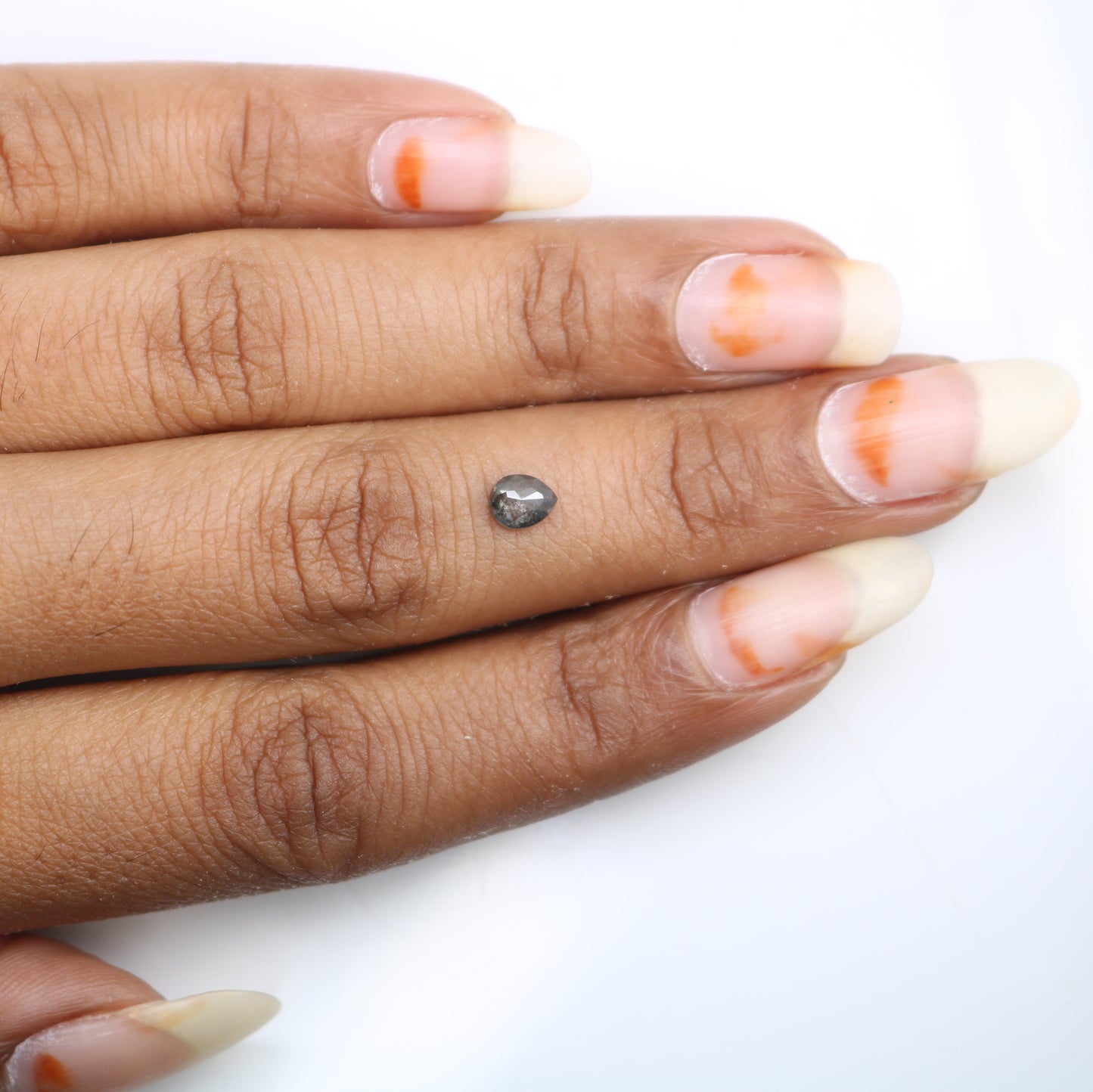 0.41 Carat 5.3 MM Loose Salt And Pepper Color Pear Shaped Diamond Ring - JayKrishna Diamond