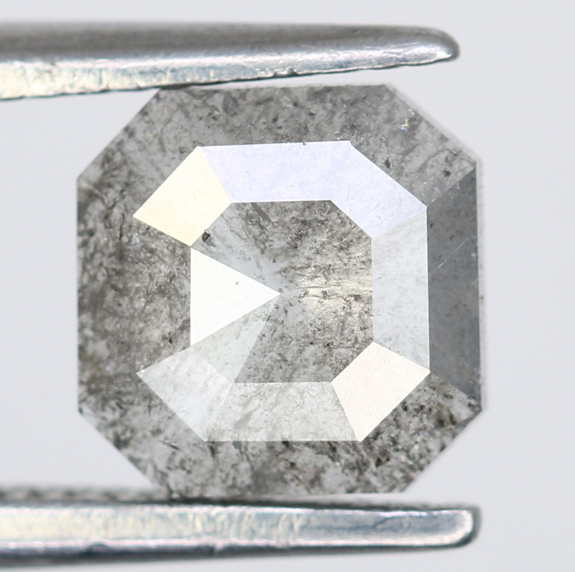 0.73 Carat Asscher Shaped Diamond Salt And Pepper Diamond For Engagement Ring - JayKrishna Diamond