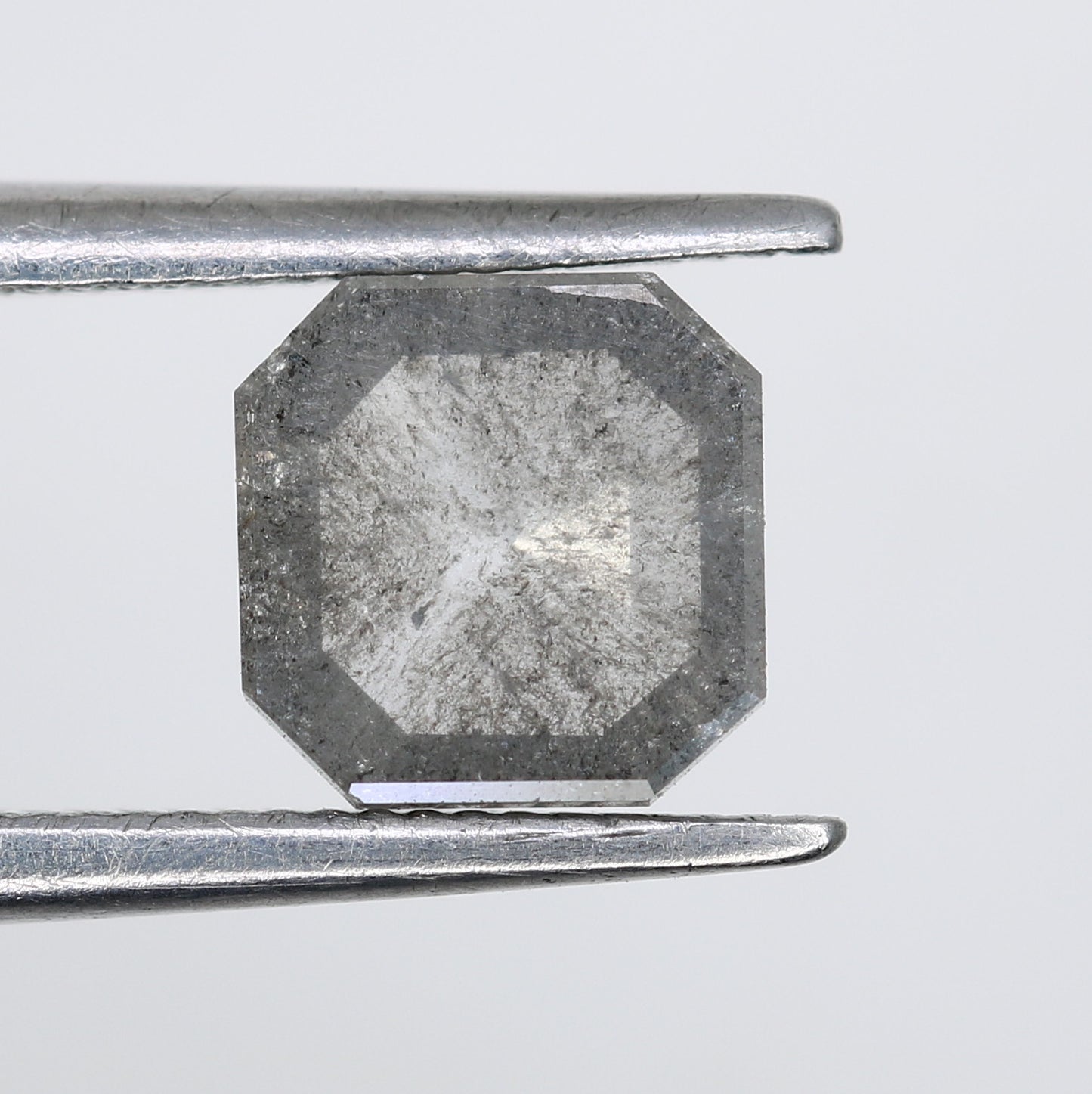 0.73 Carat Asscher Shaped Diamond Salt And Pepper Diamond For Engagement Ring - JayKrishna Diamond