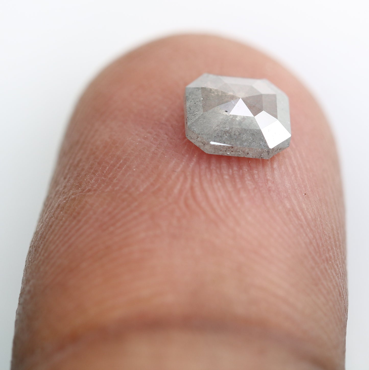 0.73 Carat Asscher Shaped Diamond Salt And Pepper Diamond For Engagement Ring - JayKrishna Diamond