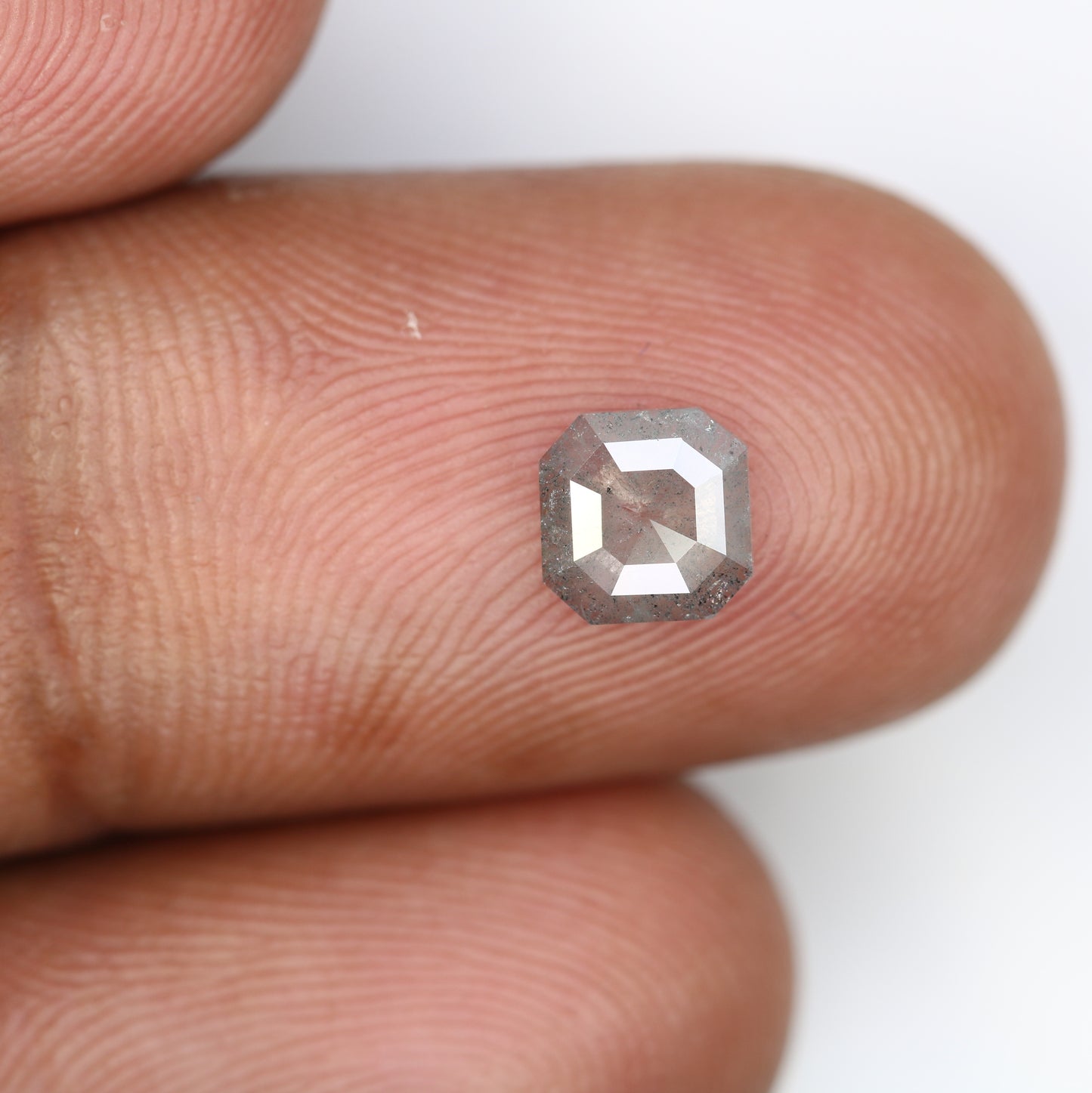 0.73 Carat Asscher Shaped Diamond Salt And Pepper Diamond For Engagement Ring - JayKrishna Diamond