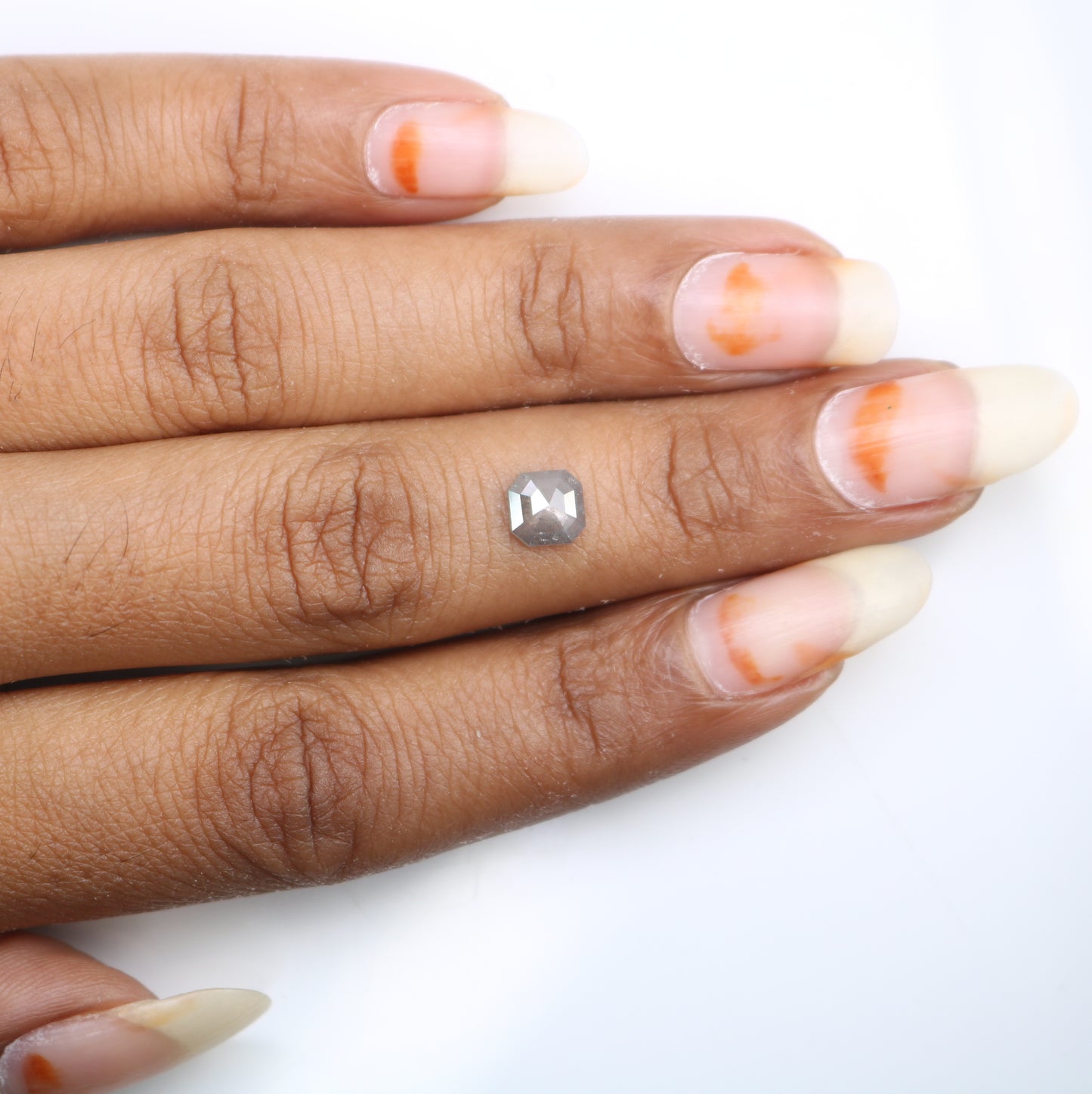 0.73 Carat Asscher Shaped Diamond Salt And Pepper Diamond For Engagement Ring - JayKrishna Diamond
