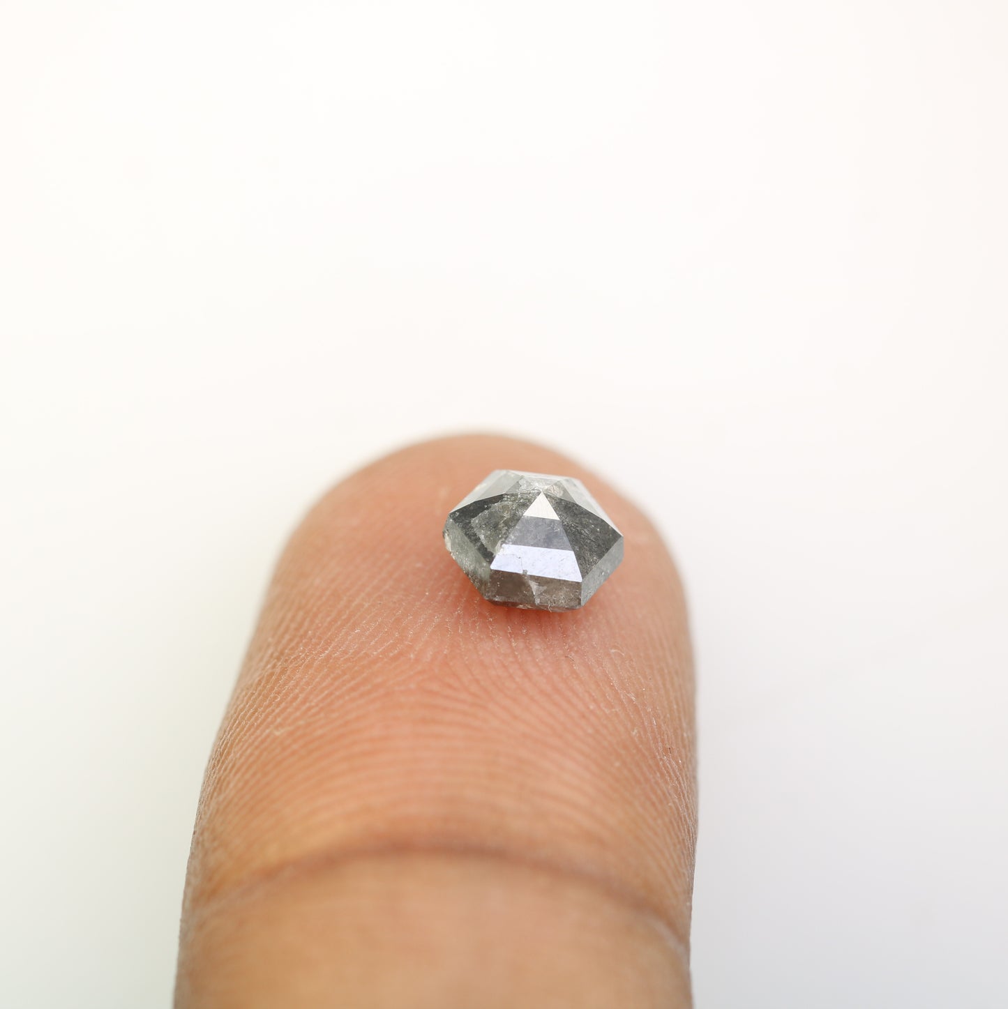 1.28 CT Salt And Pepper Hexagon Cut Natural Diamond For Engagement Ring - JayKrishna Diamond