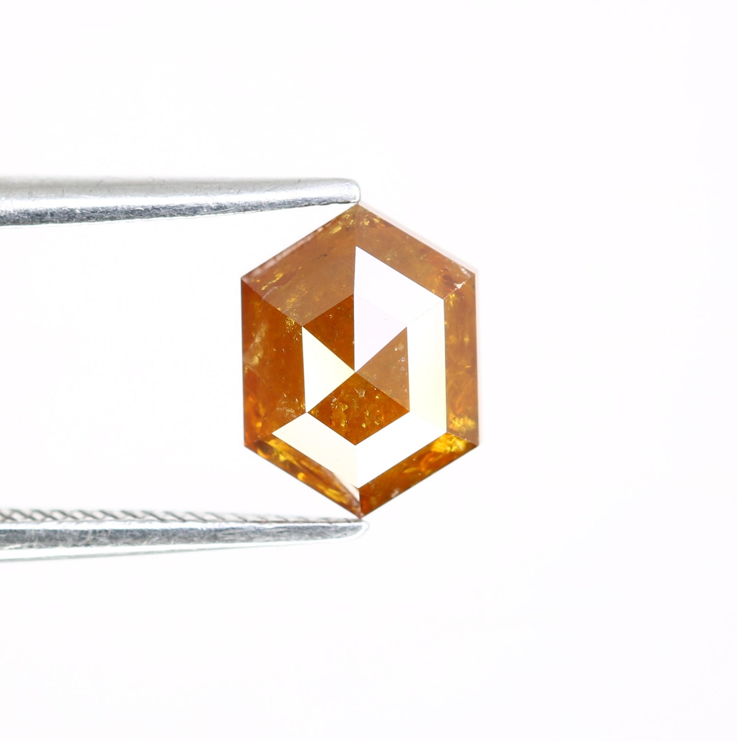 1.80 CT Elongated Hexagon Cut 8.20 MM Fancy Orange Diamond For Engagement Ring - JayKrishna Diamond