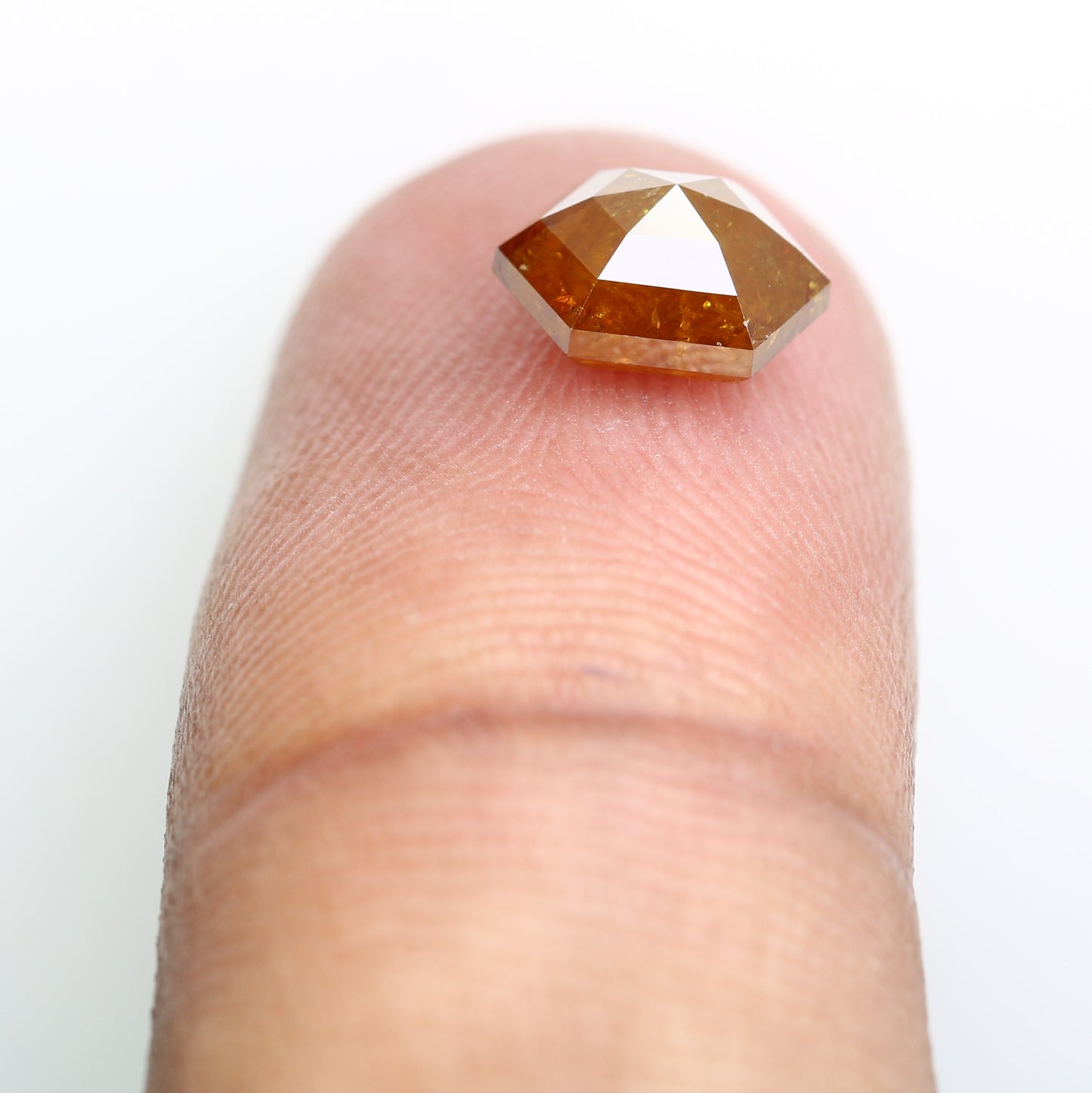 1.80 CT Elongated Hexagon Cut 8.20 MM Fancy Orange Diamond For Engagement Ring - JayKrishna Diamond