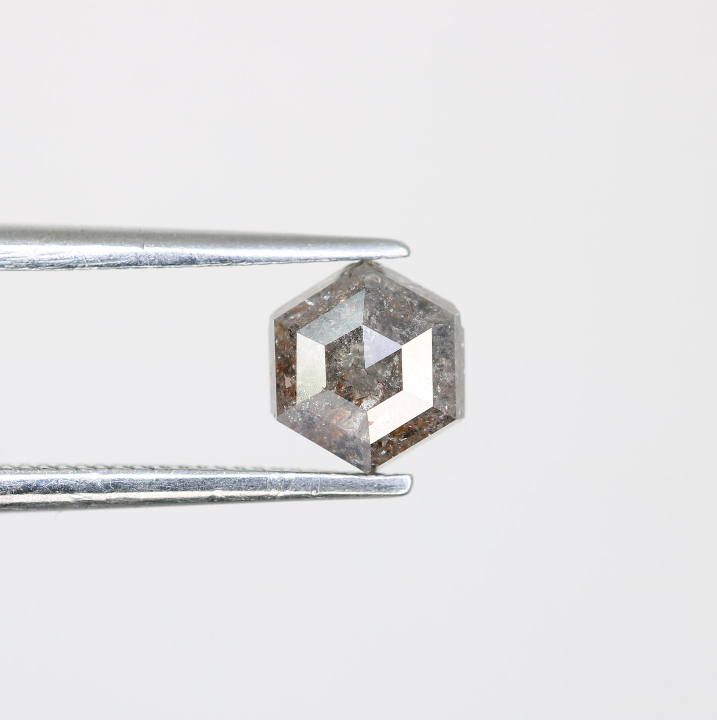 0.90 CT Salt And Pepper Elongated Hexagon Shape Natural Diamond For Engagement Ring - JayKrishna Diamond