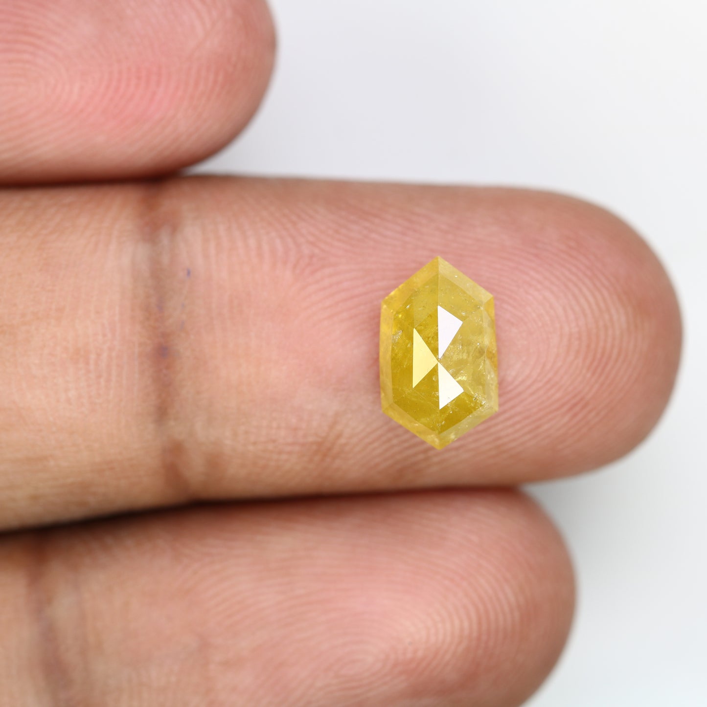 2.65 CT 10.60 MM Elongated Hexagon Shape Yellow Fancy Diamond For Wedding Ring - JayKrishna Diamond