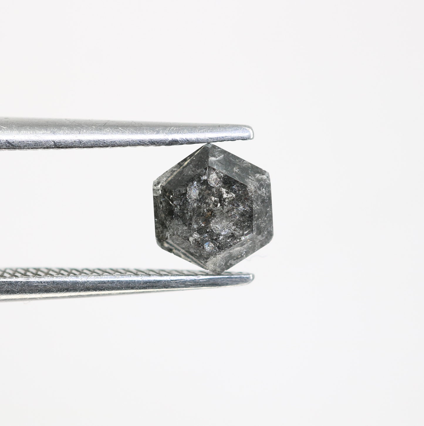 0.87 CT Salt And Pepper Hexagon Cut Natural Diamond For Engagement Ring - JayKrishna Diamond