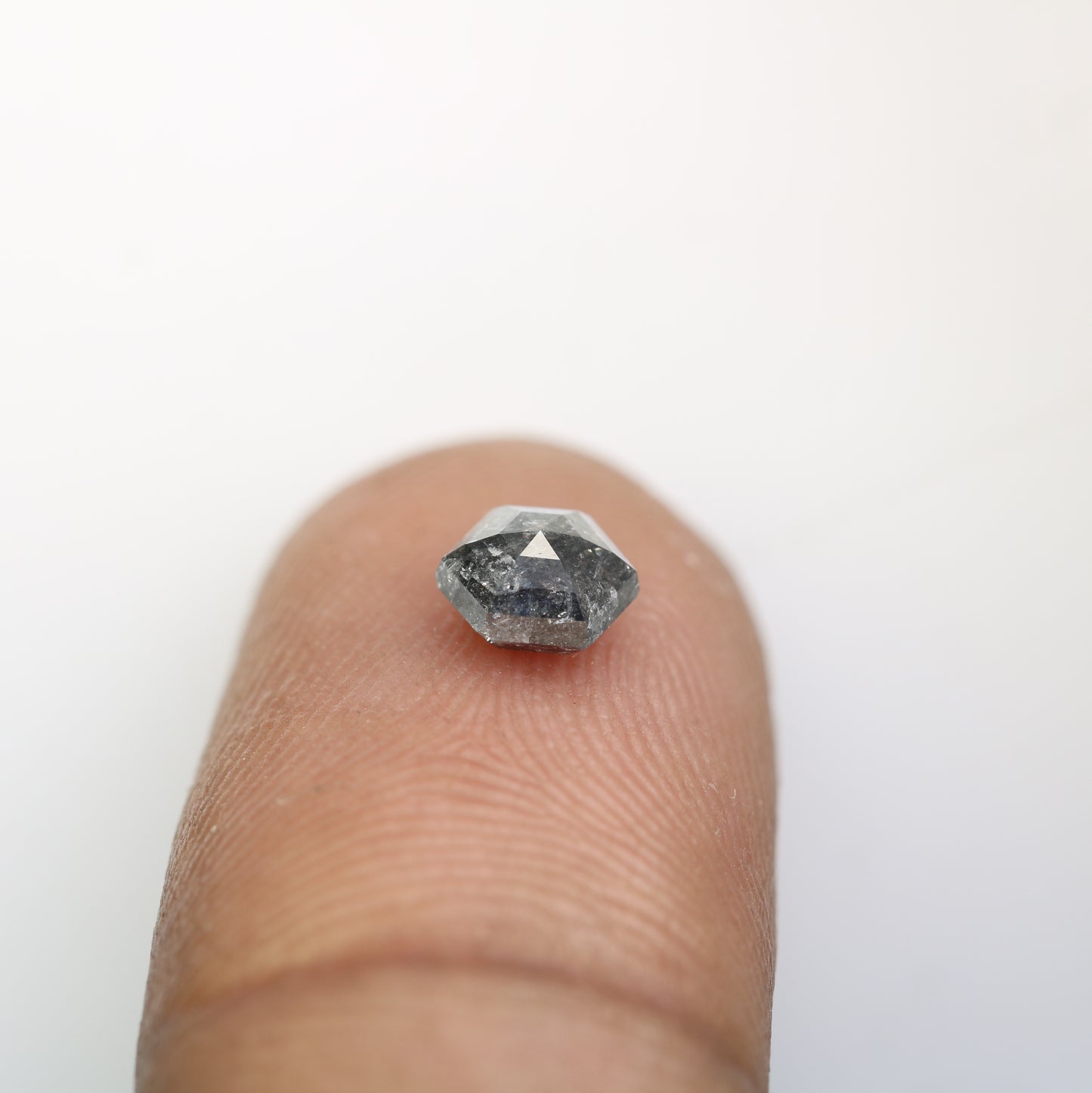0.87 CT Salt And Pepper Hexagon Cut Natural Diamond For Engagement Ring - JayKrishna Diamond