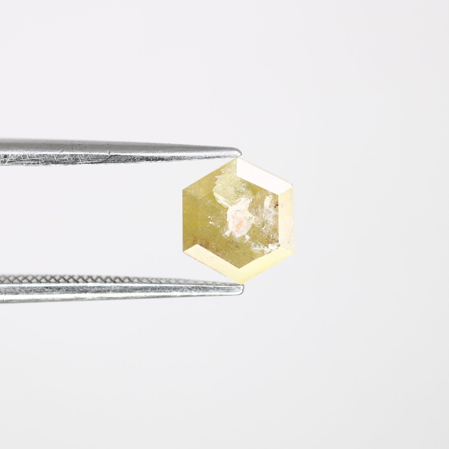 1.20 Carat Hexagon Cut 7.20 MM Fancy Light Green Color Diamond For Proposal Ring - JayKrishna Diamond
