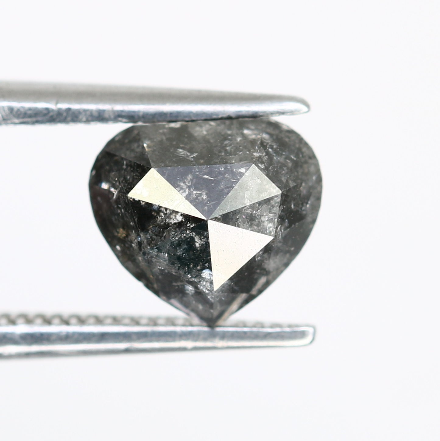 1.15 Carat 6.0 MM Heart Shape Salt And Pepper Diamond For Engagement Ring - JayKrishna Diamond