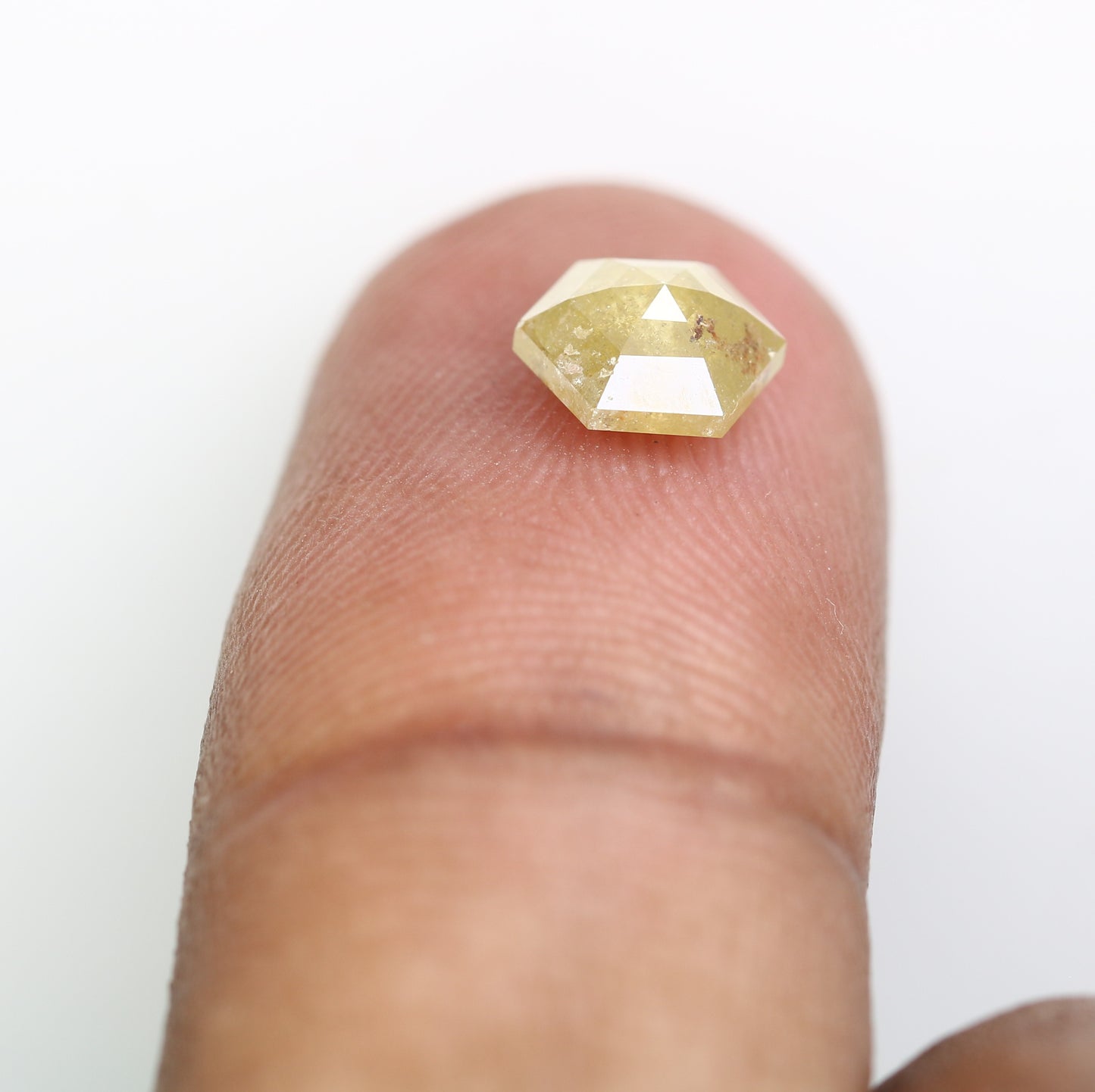 1.20 Carat Hexagon Cut 7.20 MM Fancy Light Green Color Diamond For Proposal Ring - JayKrishna Diamond