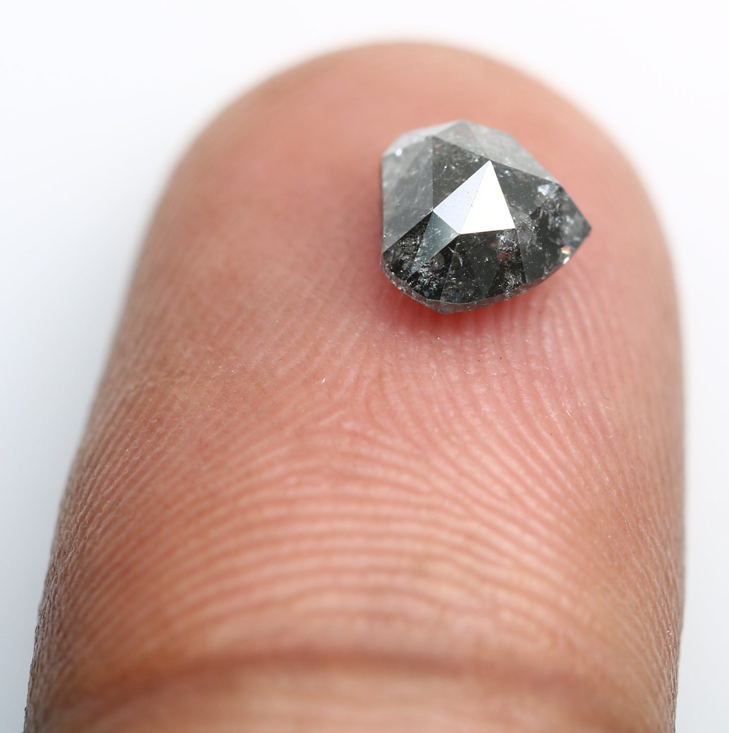1.15 Carat 6.0 MM Heart Shape Salt And Pepper Diamond For Engagement Ring - JayKrishna Diamond