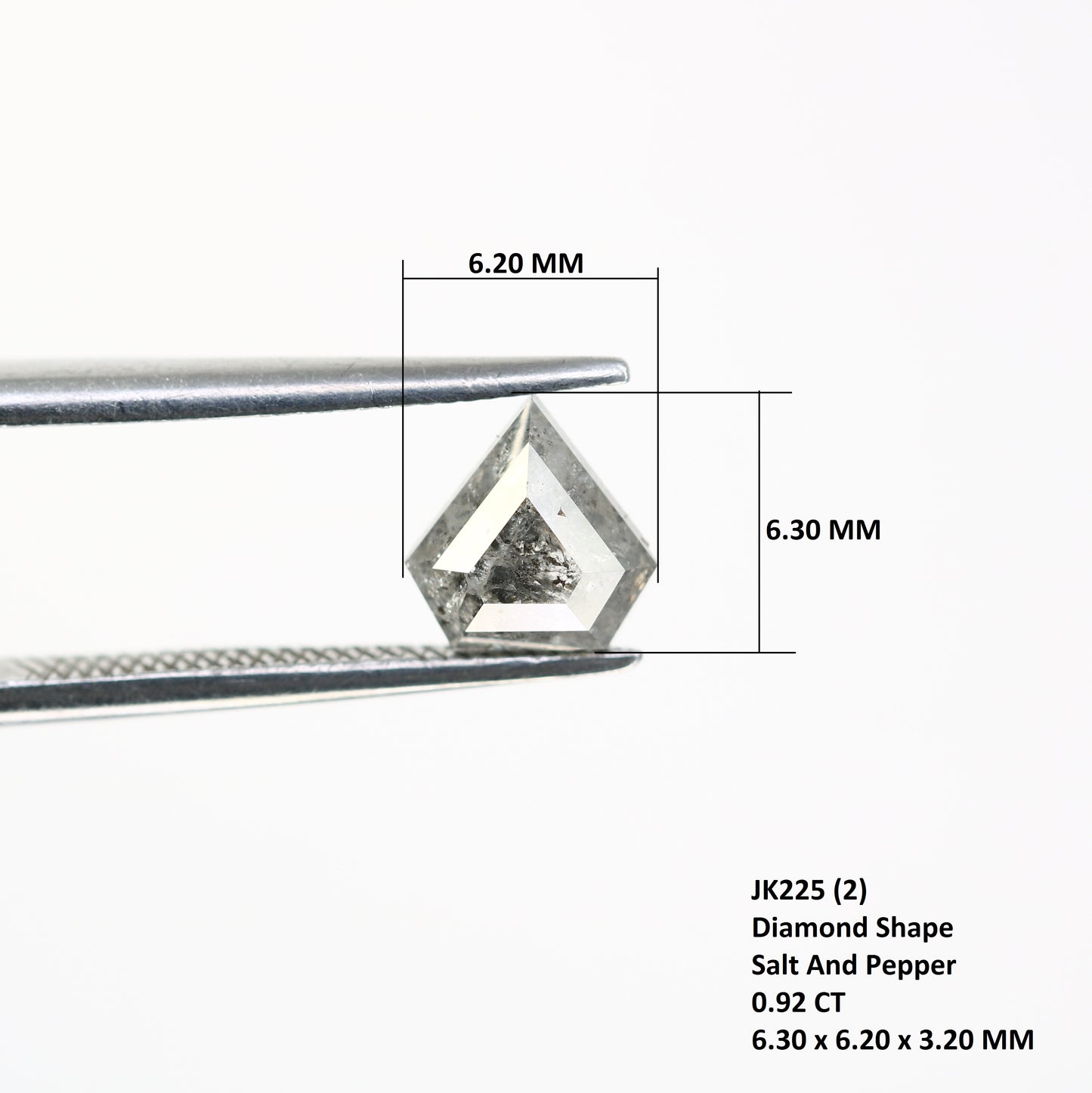 0.92 Carat Diamond Shaped Loose Salt And Pepper Diamond For Wedding Ring - JayKrishna Diamond