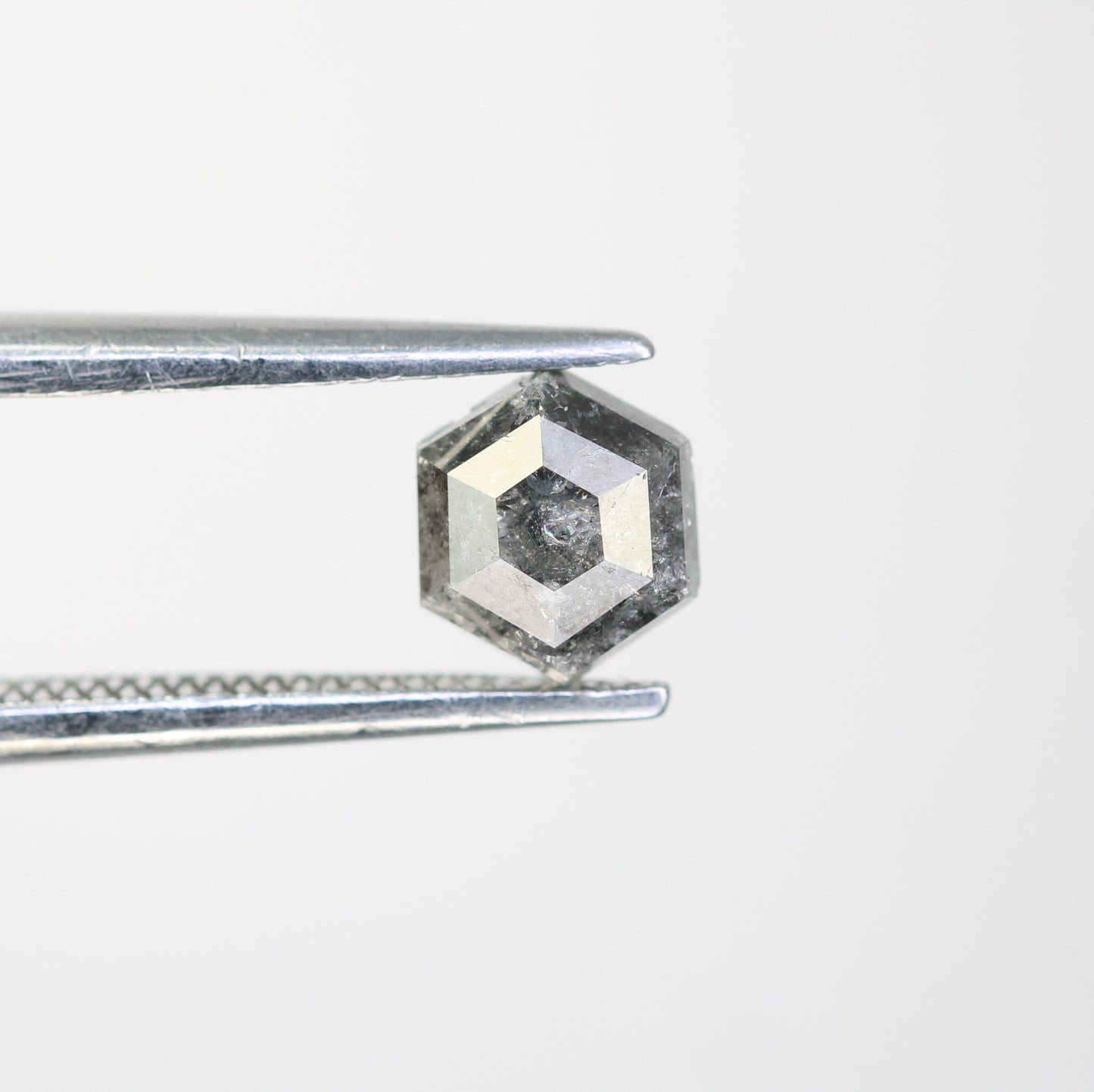 0.85 CT Salt And Pepper Hexagon Cut Natural Diamond For Engagement Ring - JayKrishna Diamond