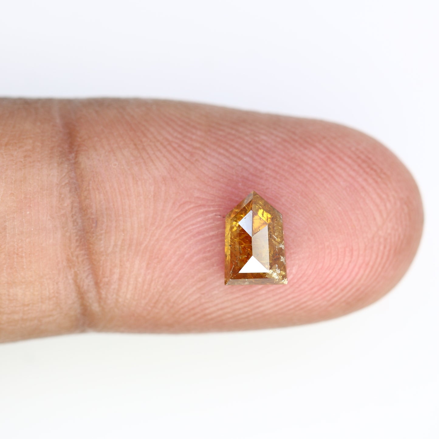 0.87 CT Bullet Shape Natural Orange 7.30 MM Loose Fancy Diamond For Designer Ring - JayKrishna Diamond