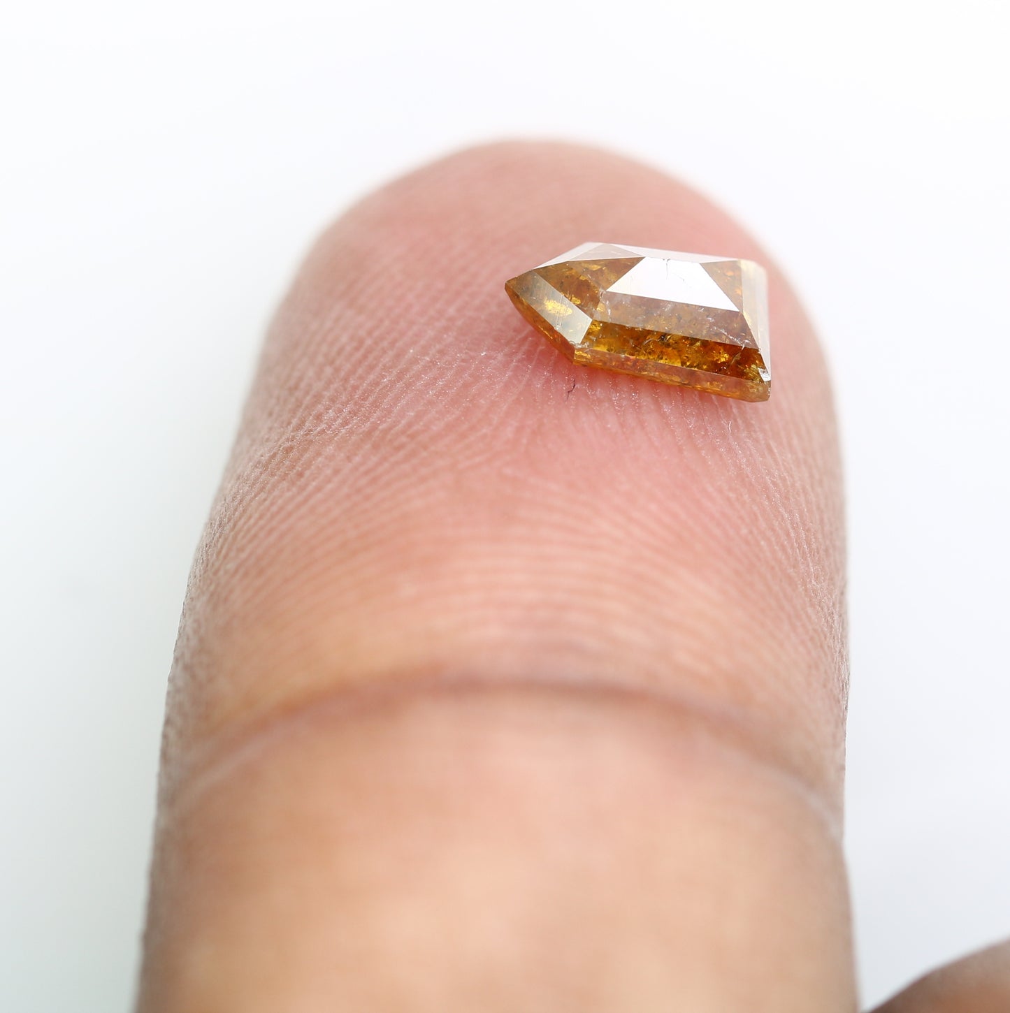 0.87 CT Bullet Shape Natural Orange 7.30 MM Loose Fancy Diamond For Designer Ring - JayKrishna Diamond