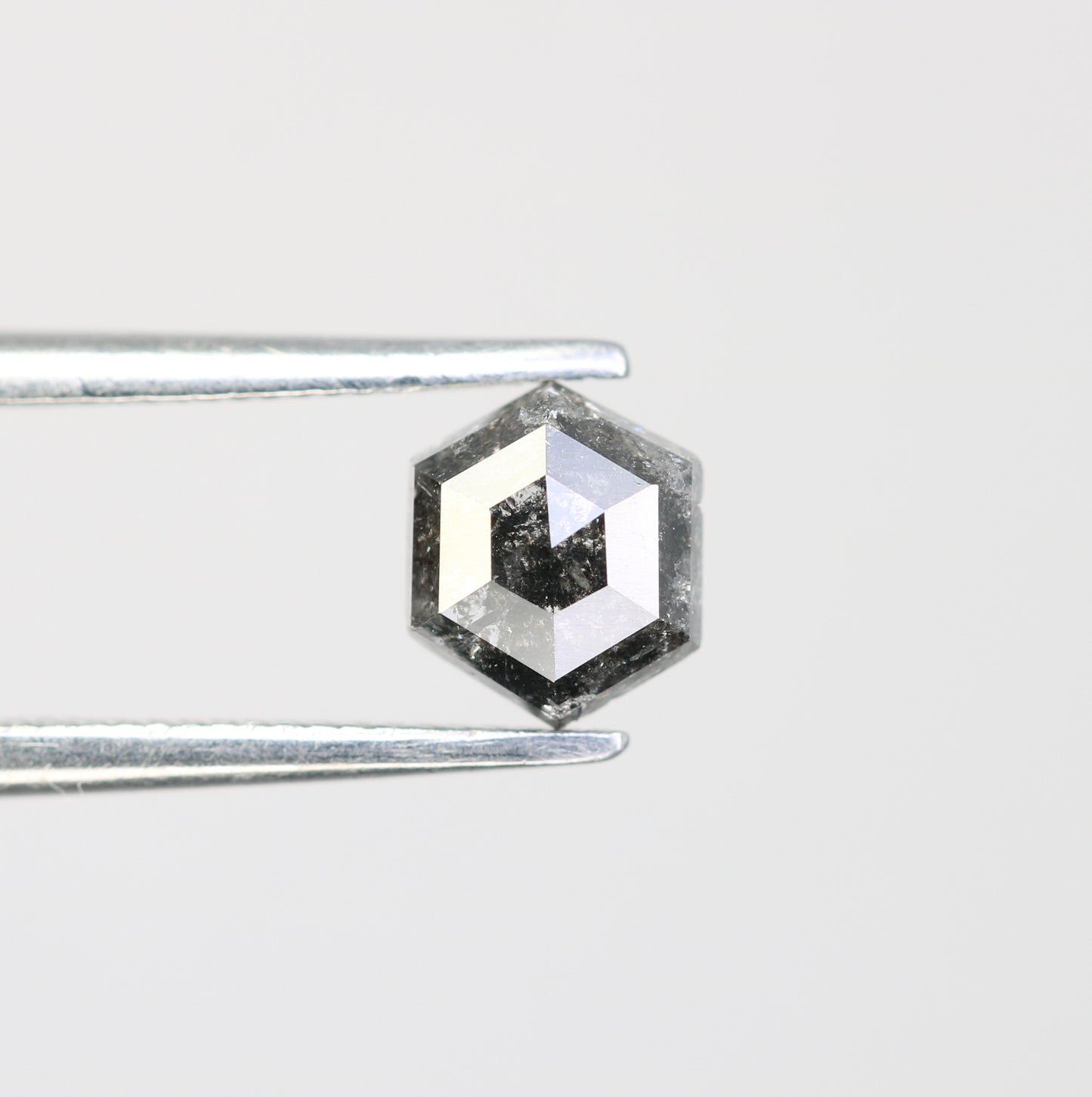 0.72 CT Elongated Hexagon Shape Salt And Pepper Natural Diamond For Engagement Ring - JayKrishna Diamond