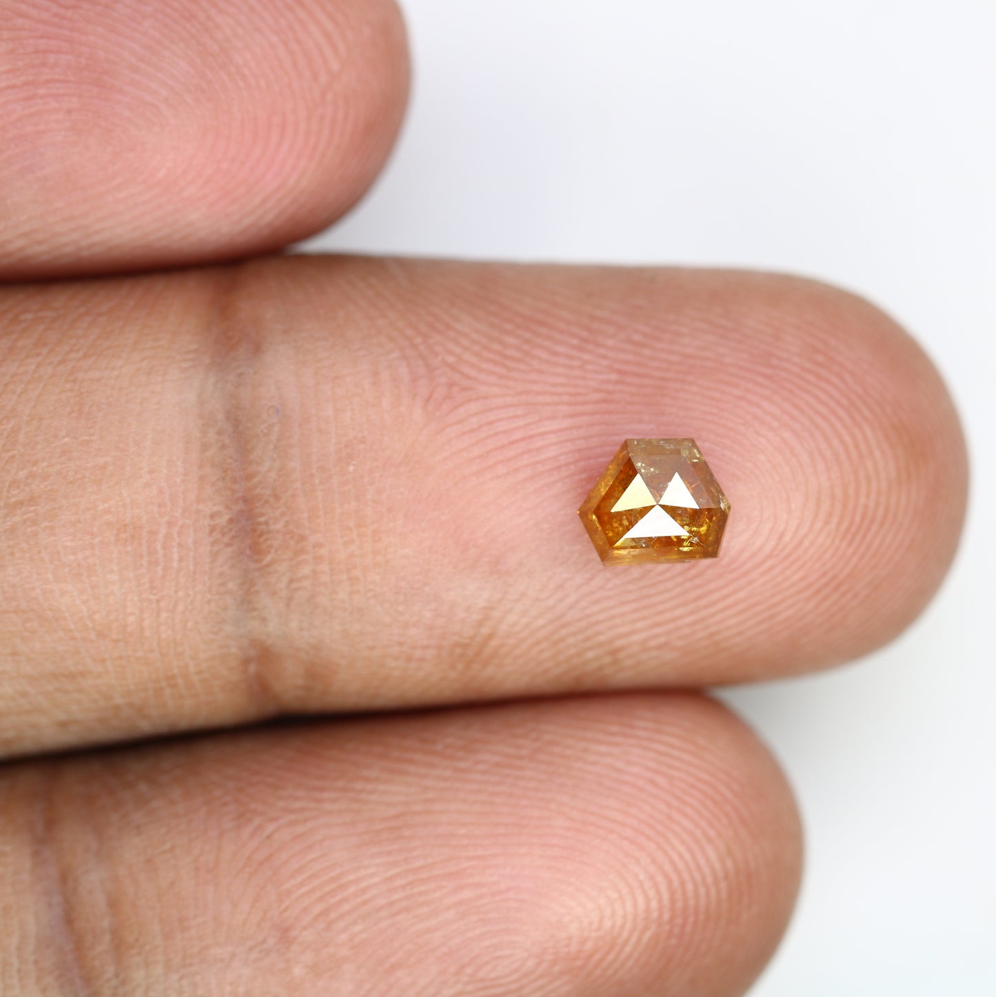 0.69 Carat 4.90 MM Orange Fancy Triangle Shape Natural Diamond For Wedding Ring - JayKrishna Diamond