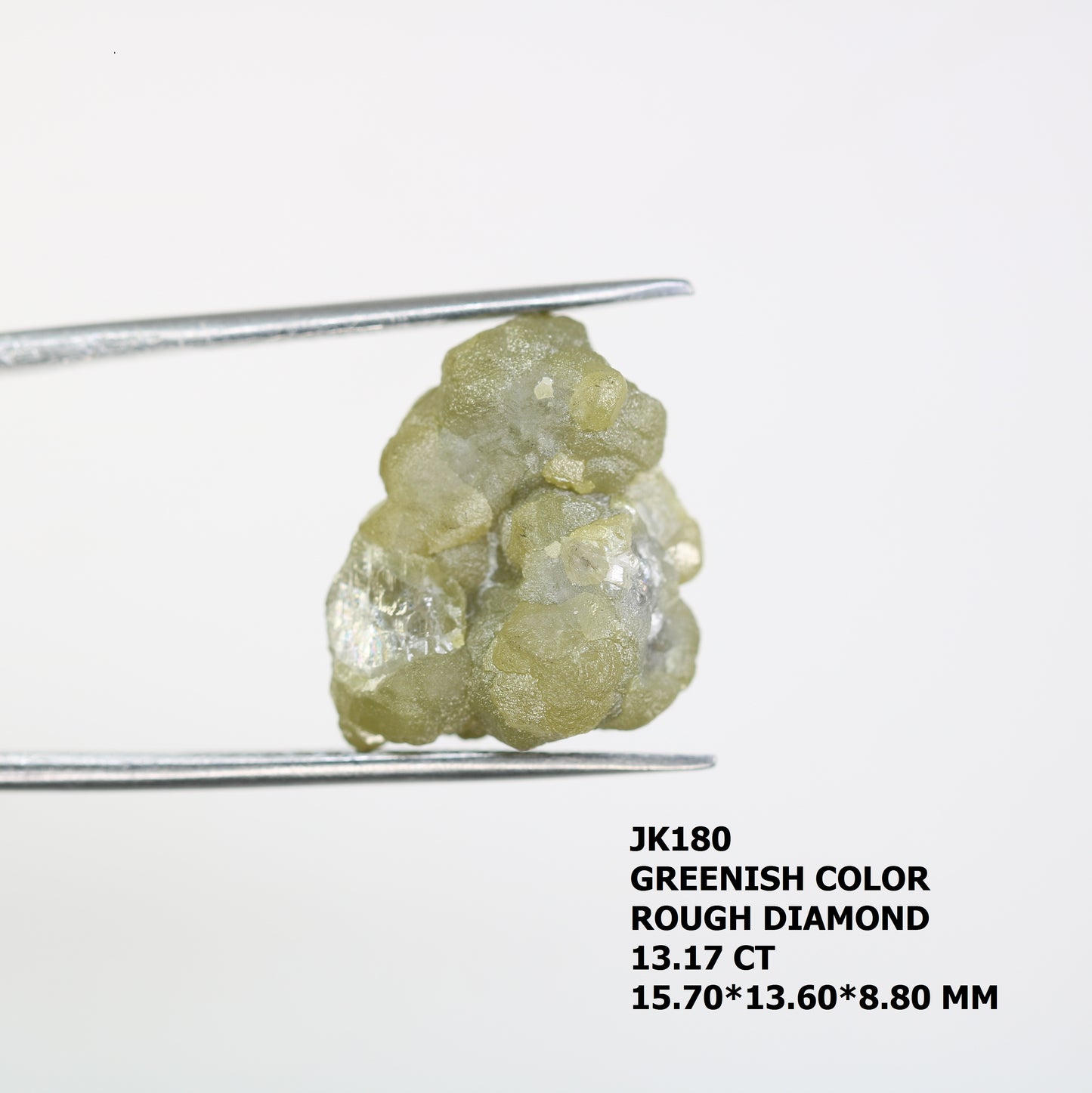 13.17 CT Greenish Rough Uncut Diamond For Engagement Ring - JayKrishna Diamond