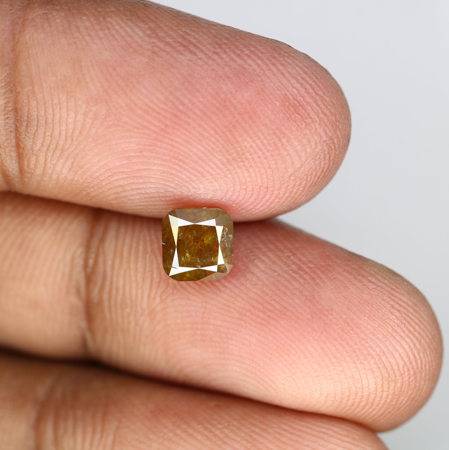 1.34 CT Fancy Dark Green Cushion Shape 5.70 MM Diamond For Fancy Designer Jewelry - JayKrishna Diamond