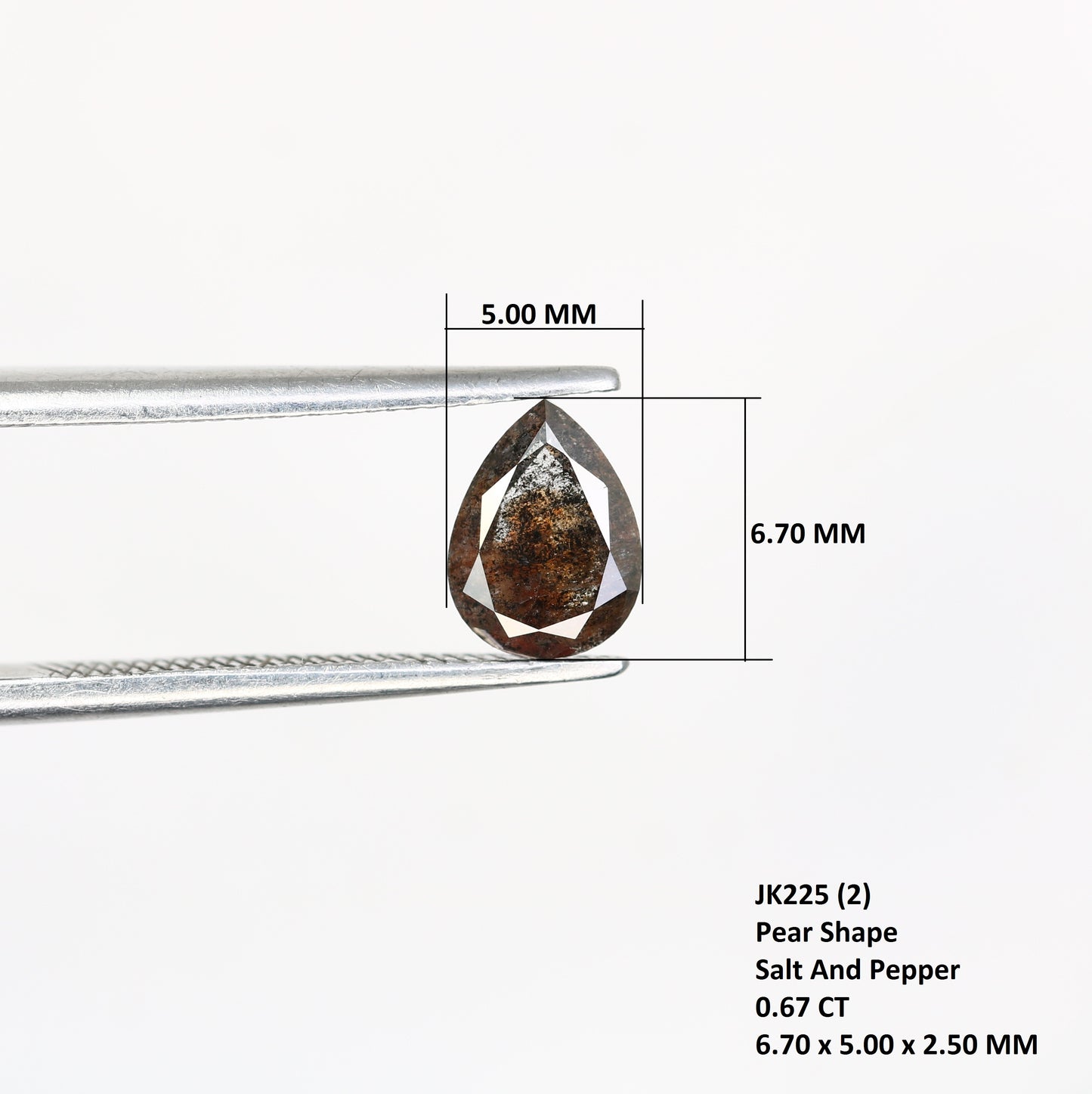 0.67 Carat Pear Shaped Loose Natural Salt and Pepper Diamond for Galaxy Ring - Unique Gemstone for Celestial-Inspired Jewelry Designs - JayKrishna Diamond