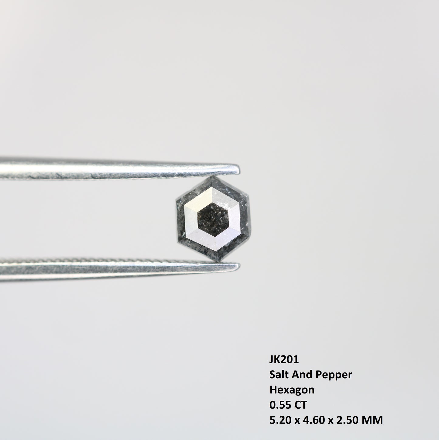 0.55 CT Elongated Hexagon Salt and Pepper Diamond – Rare Loose Gem for Modern Engagement Rings - JayKrishna Diamond