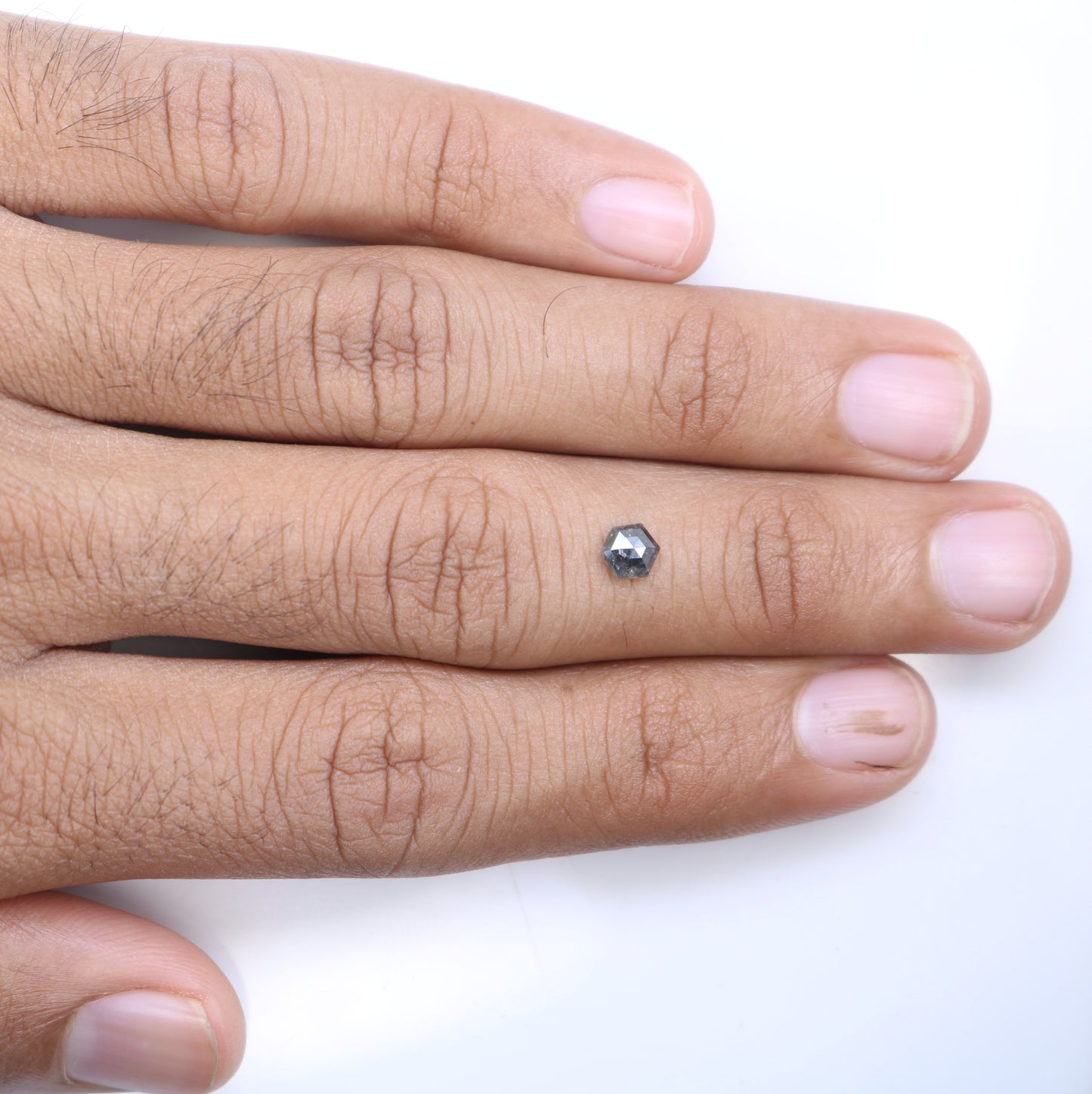 0.55 CT Elongated Hexagon Salt and Pepper Diamond – Rare Loose Gem for Modern Engagement Rings - JayKrishna Diamond