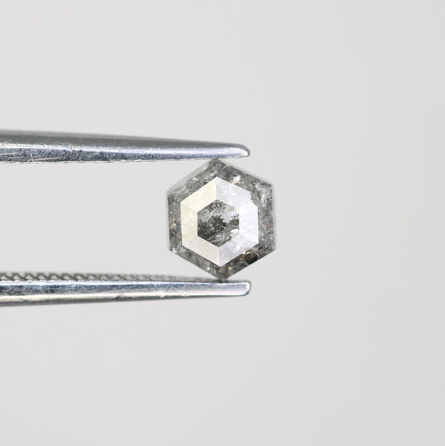 0.54 CT Salt And Pepper Loose Elongated Hexagon Shape Diamond For Engagement Ring - JayKrishna Diamond