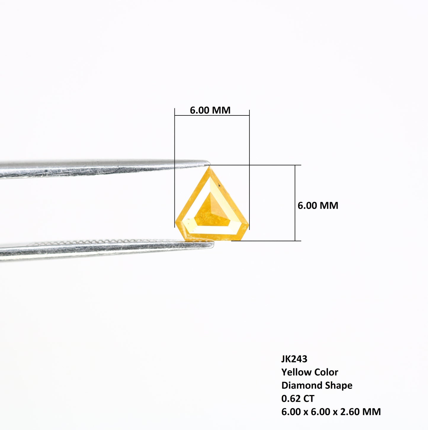 Fancy 0.62 CT Rustic Fancy Yellow Diamond (6.00 MM) in Unique Diamond Shape for Wedding Ring | Elegant Gemstone Jewelry - JayKrishna Diamond