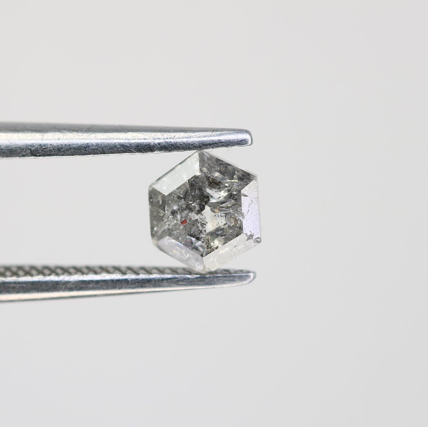0.54 CT Salt And Pepper Loose Elongated Hexagon Shape Diamond For Engagement Ring - JayKrishna Diamond
