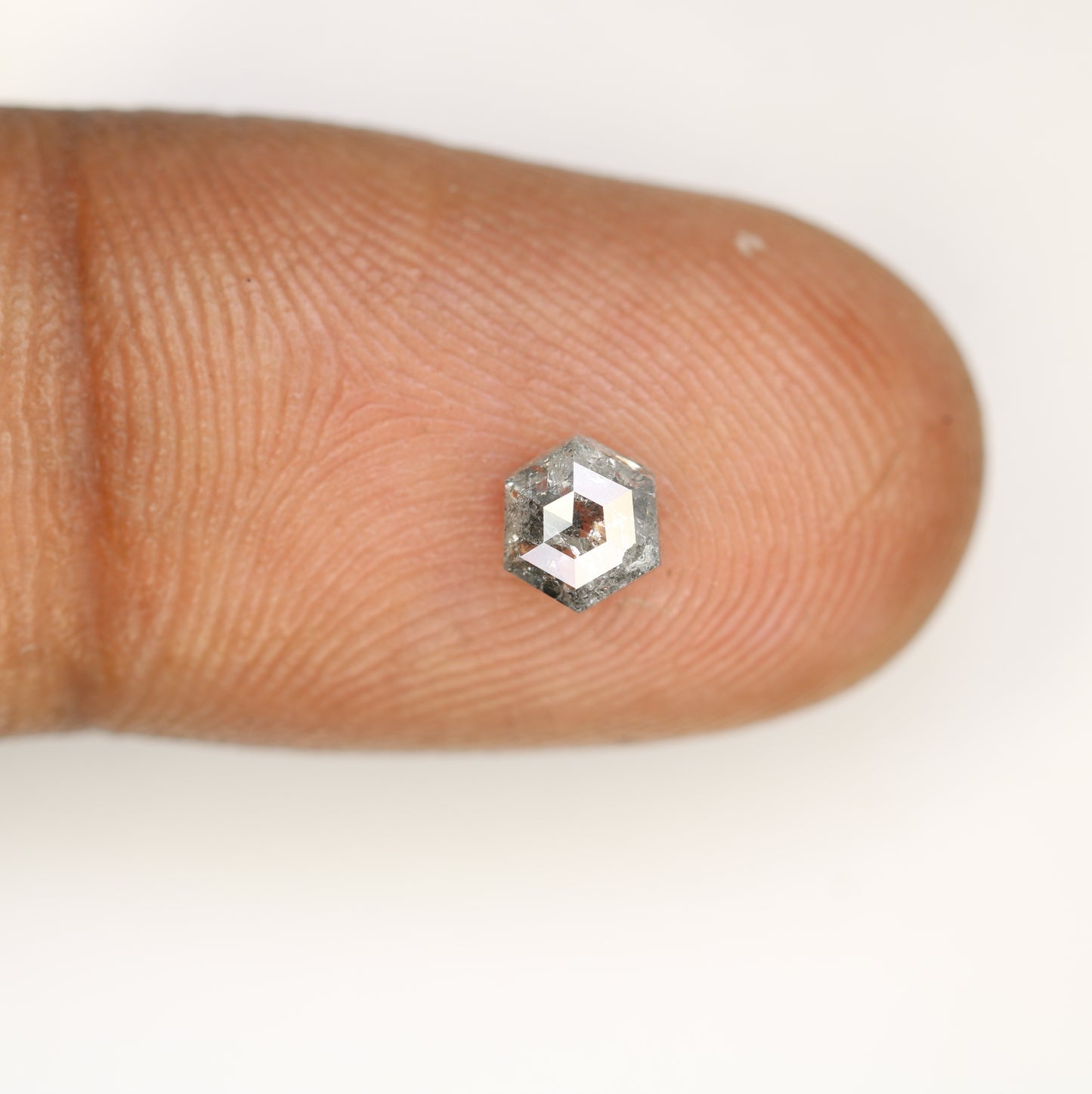 0.54 CT Salt And Pepper Loose Elongated Hexagon Shape Diamond For Engagement Ring - JayKrishna Diamond
