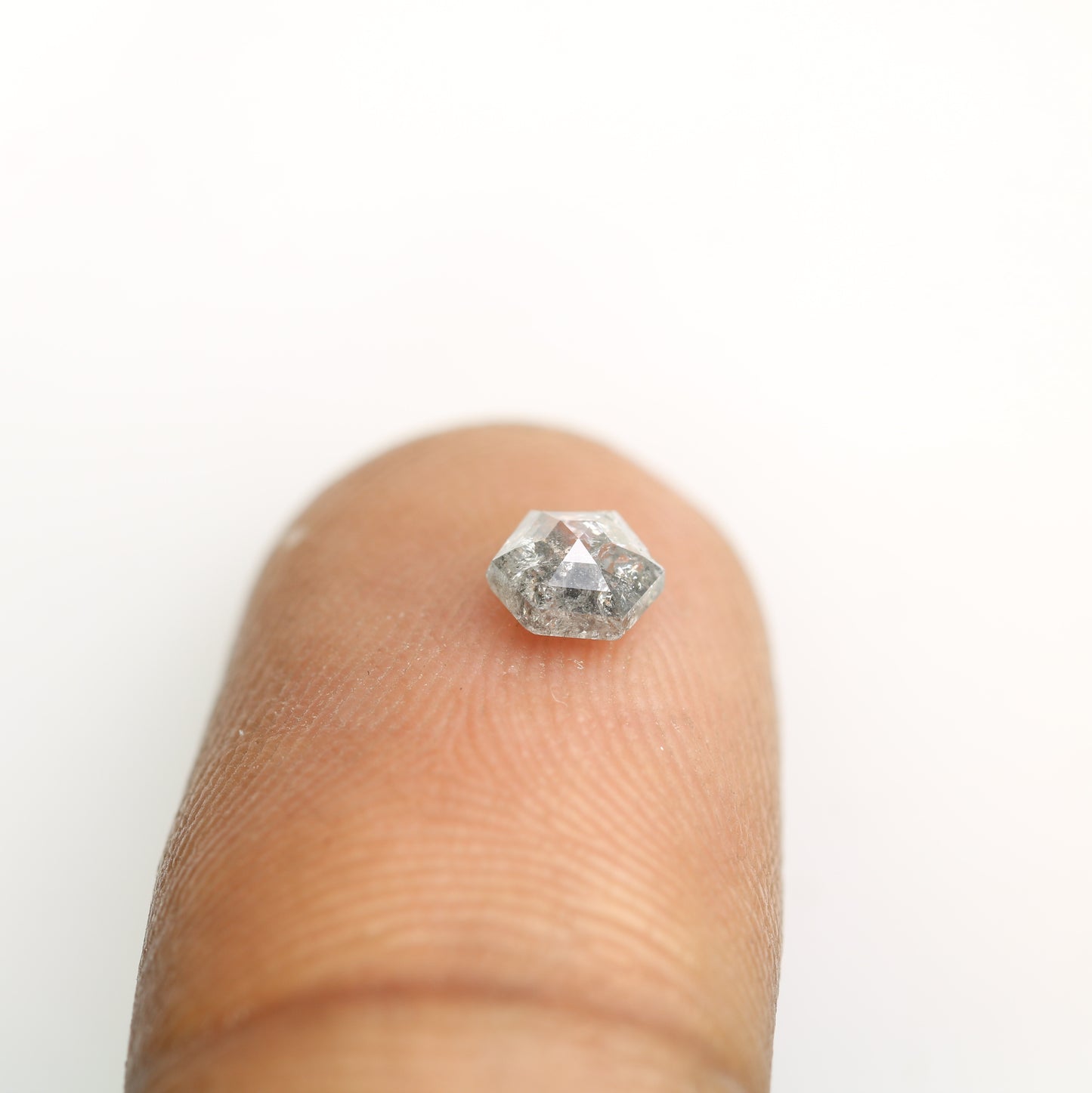 0.54 CT Salt And Pepper Loose Elongated Hexagon Shape Diamond For Engagement Ring - JayKrishna Diamond