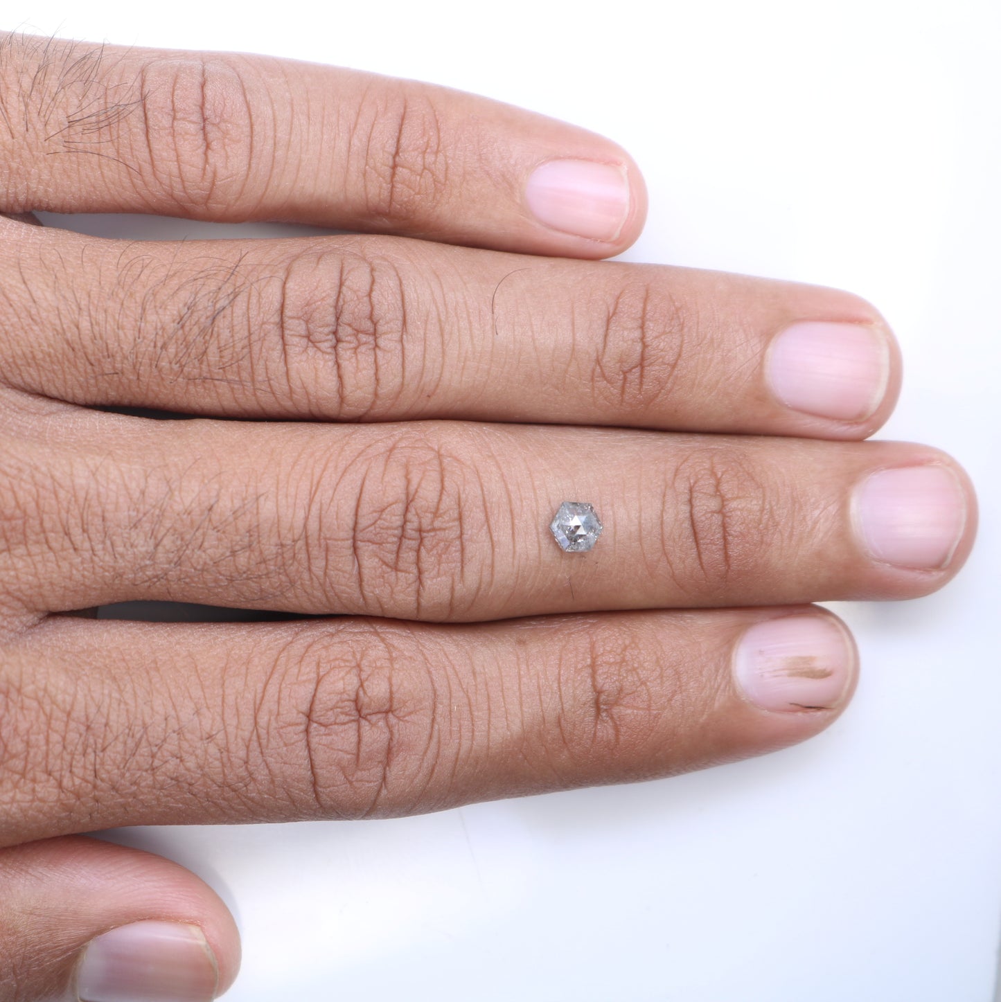 0.54 CT Salt And Pepper Loose Elongated Hexagon Shape Diamond For Engagement Ring - JayKrishna Diamond
