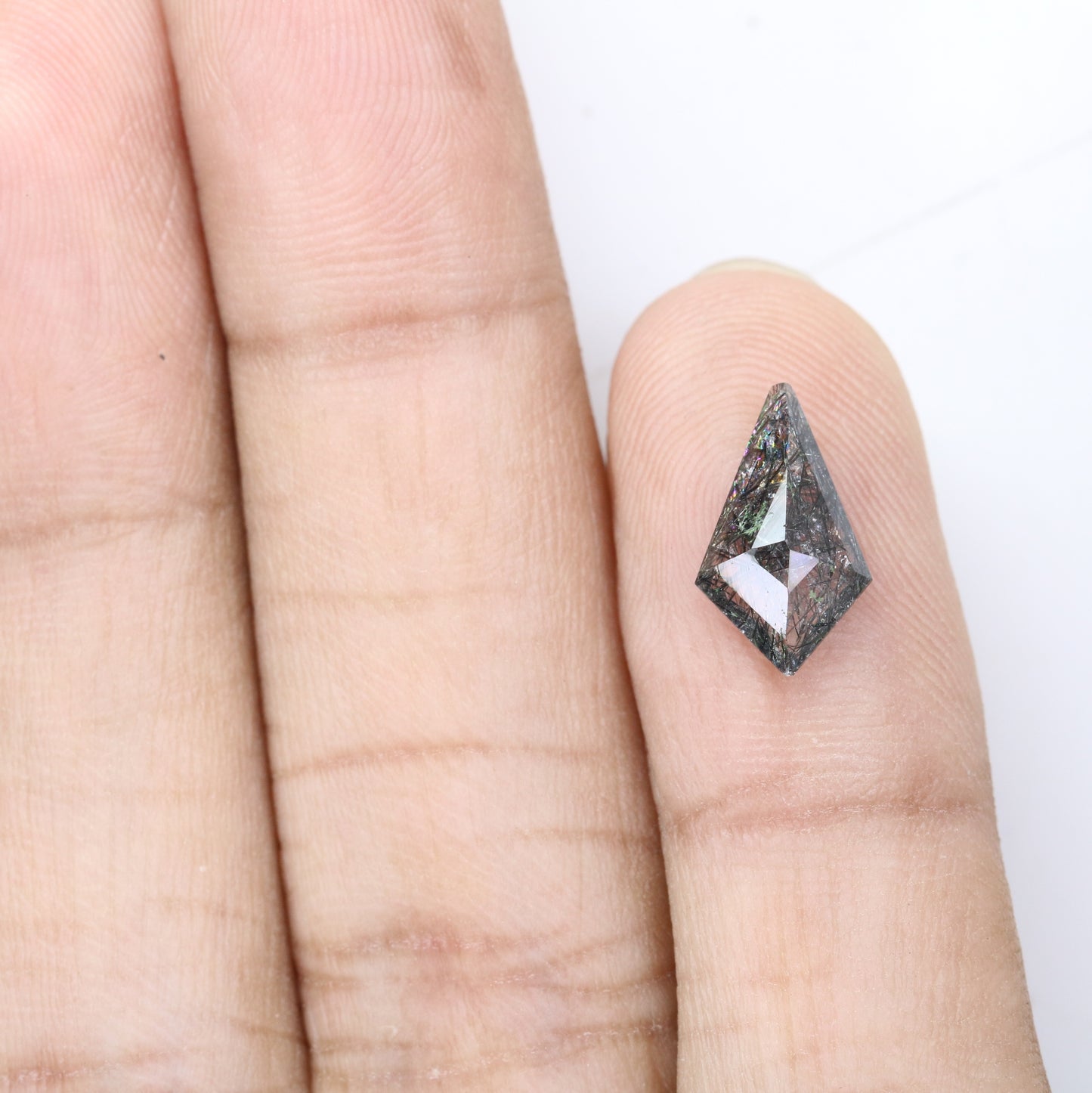 1.29 CT Black Rutile Polished Kite Shape 7.00 MM Natural Gemstone For Wedding Ring - JayKrishna Diamond