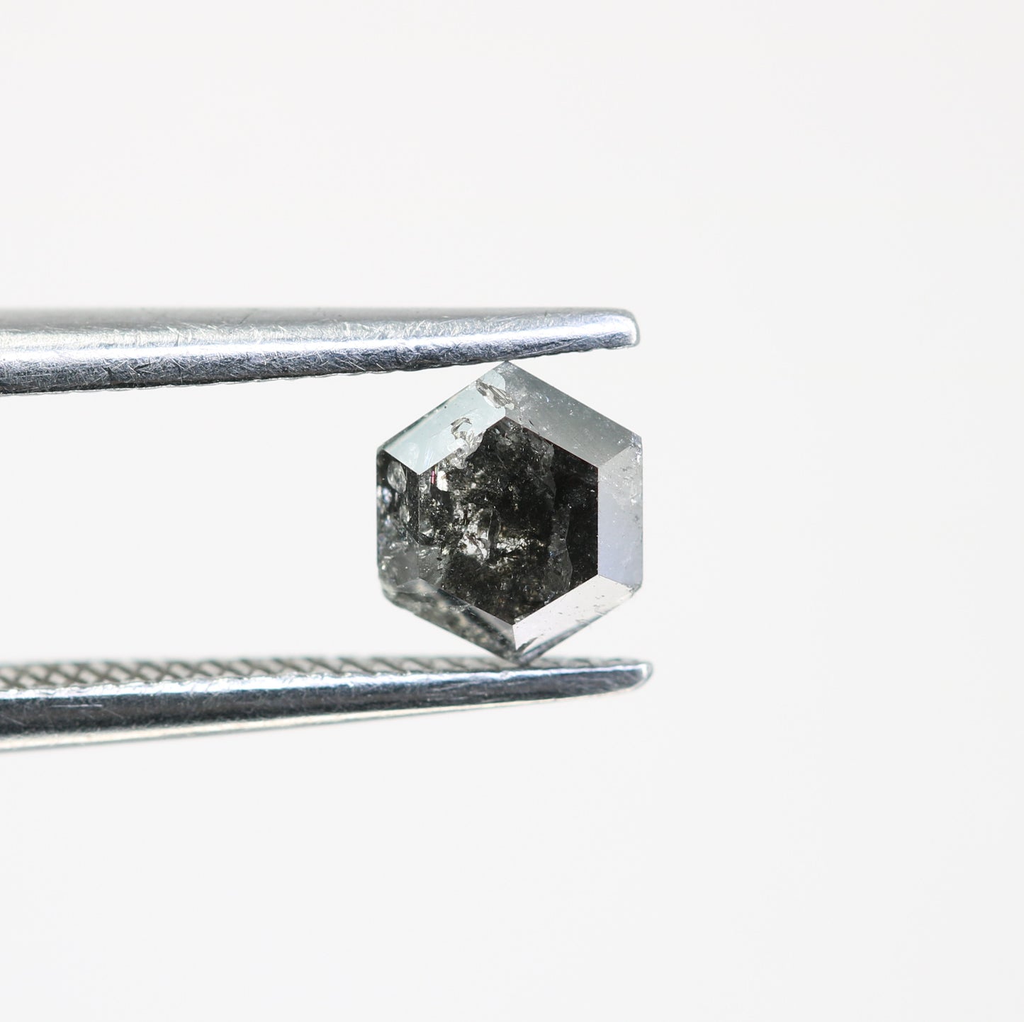 0.55 CT Unique Hexagon Salt and Pepper Diamond – Ideal Loose Stone for Custom Bridal Jewelry - JayKrishna Diamond