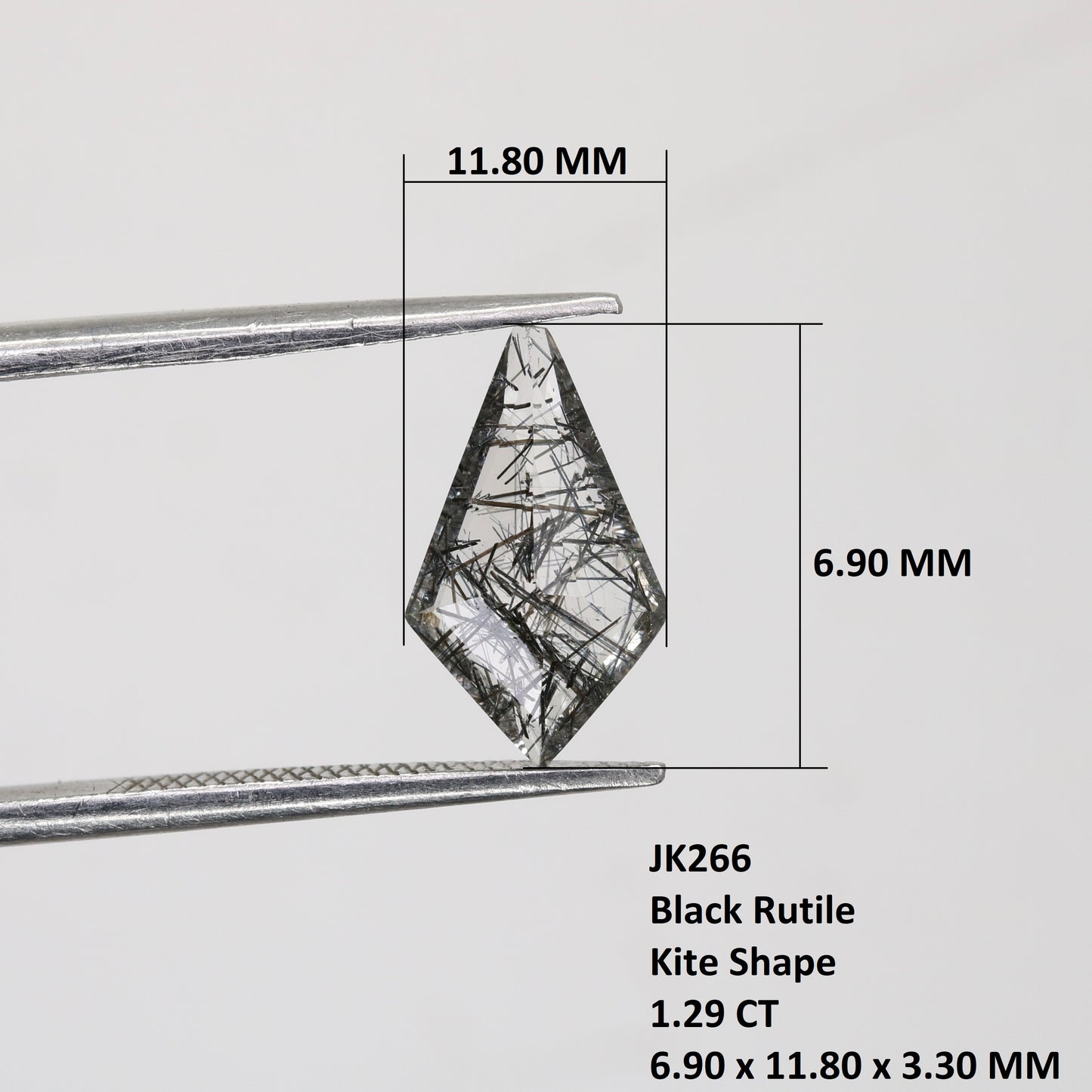 1.29 CT 6.90 MM Kite Shape Black Rutile Fancy Natural Gemstone For Engagement Ring - JayKrishna Diamond