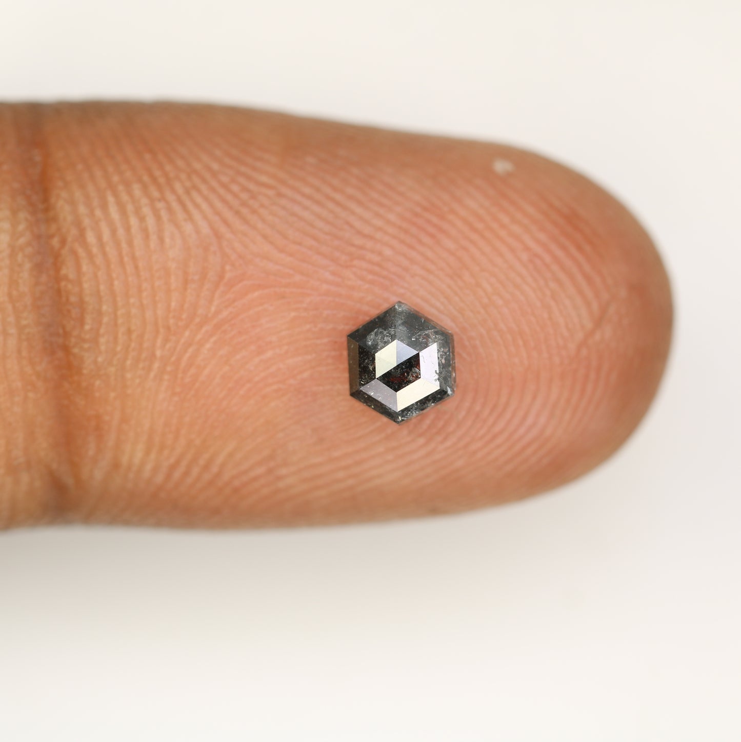 0.55 CT Unique Hexagon Salt and Pepper Diamond – Ideal Loose Stone for Custom Bridal Jewelry - JayKrishna Diamond