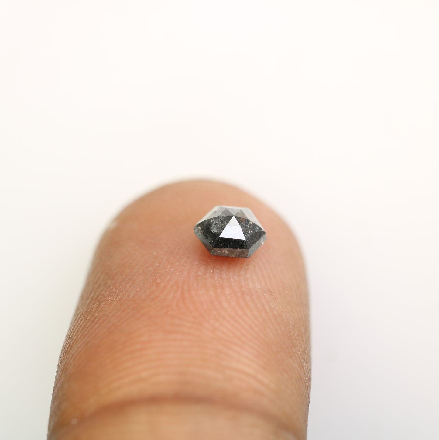 0.55 CT Unique Hexagon Salt and Pepper Diamond – Ideal Loose Stone for Custom Bridal Jewelry - JayKrishna Diamond