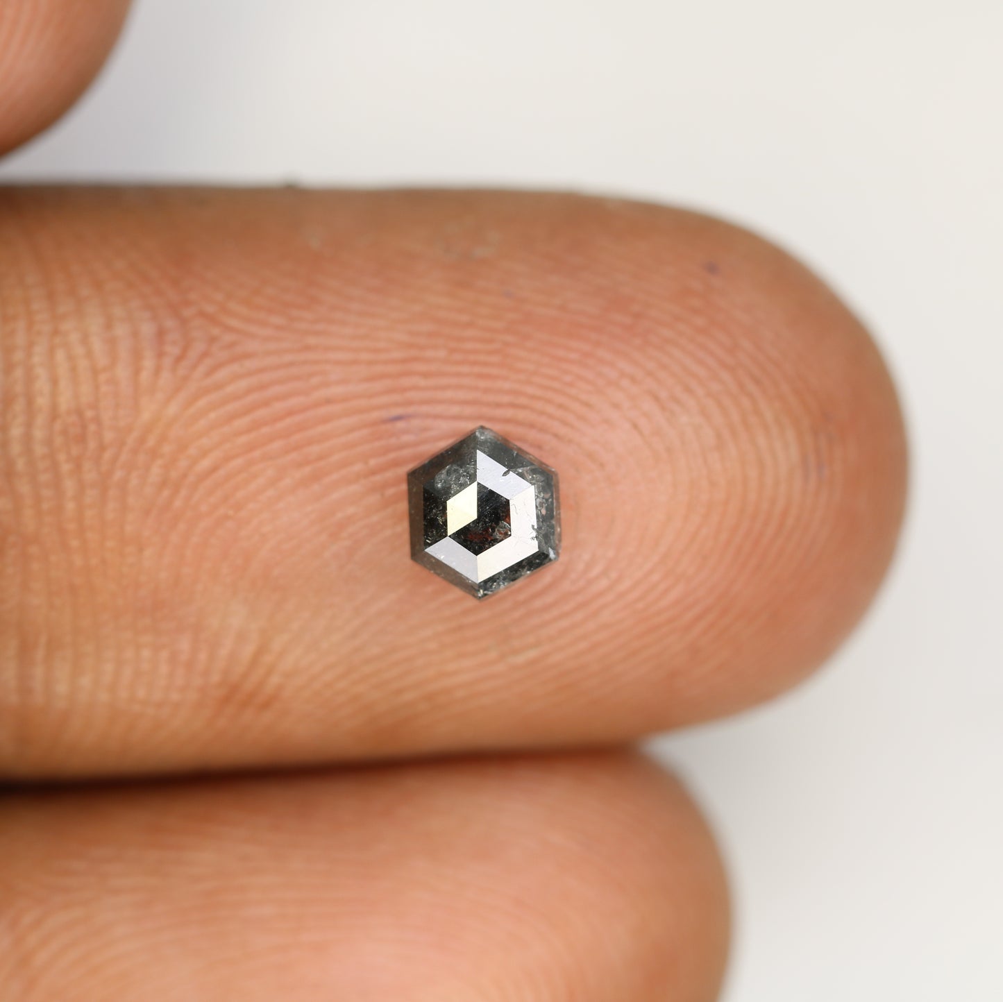 0.55 CT Unique Hexagon Salt and Pepper Diamond – Ideal Loose Stone for Custom Bridal Jewelry - JayKrishna Diamond