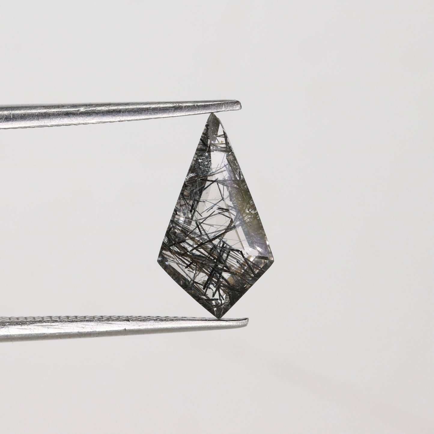1.21 CT 6.70 MM Black Rutile Kite Shape Loose Gemstone For Wedding Ring - JayKrishna Diamond