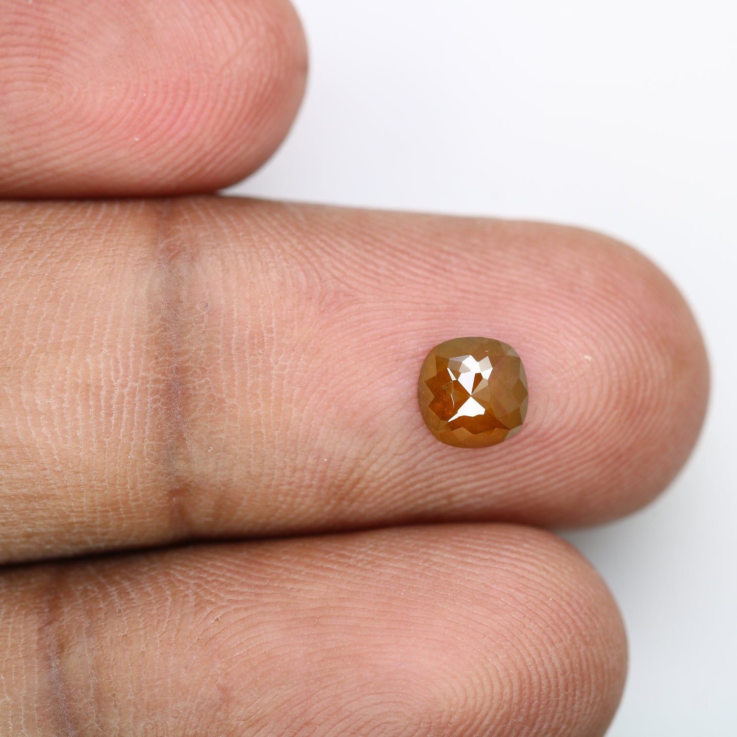 0.65 CT Orange Cushion Shape Diamond (5.80 MM) for Wedding Ring - Unique Gemstone for Custom Bridal Jewelry Designs - JayKrishna Diamond