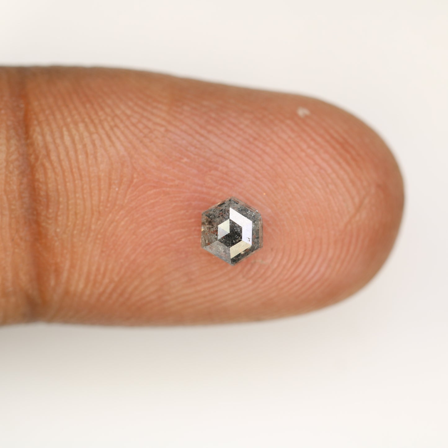 0.50 CT Elongated Hexagon Shape Salt And Pepper Diamond For Engagement Ring - JayKrishna Diamond