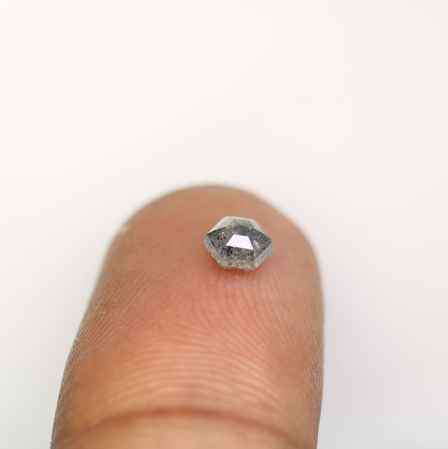 0.50 CT Elongated Hexagon Shape Salt And Pepper Diamond For Engagement Ring - JayKrishna Diamond