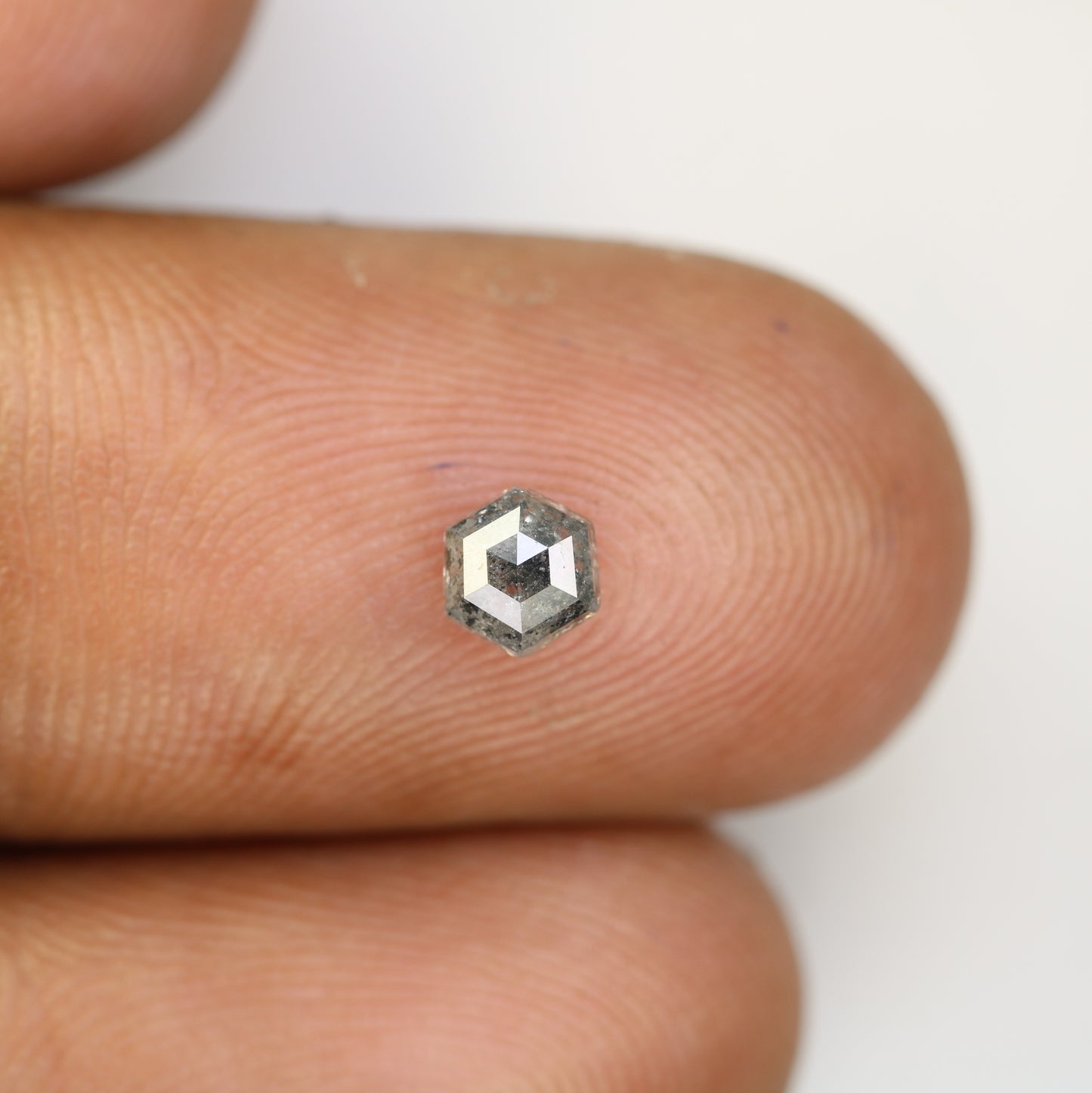 0.50 CT Elongated Hexagon Shape Salt And Pepper Diamond For Engagement Ring - JayKrishna Diamond