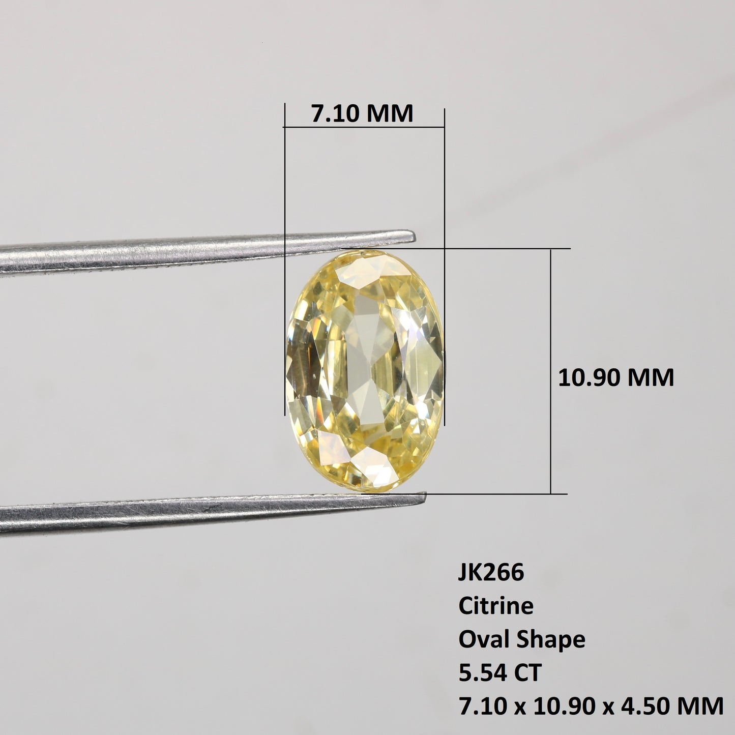 5.54 CT 7.10 MM Oval Shape Yellow Citrine Loose Gemstone For Wedding Ring - JayKrishna Diamond