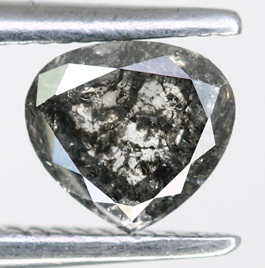 0.50 Carat Heart Shape Loose Salt And Pepper Diamond For Wedding Ring - JayKrishna Diamond