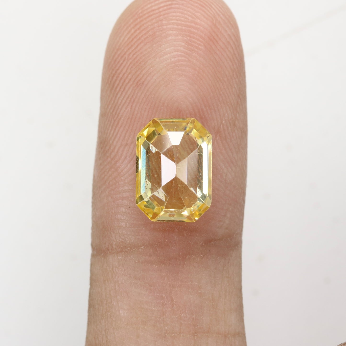 3.96 CT 6.60 MM Emerald Shape Yellow Citrine Natural Gemstone For Engagement Ring - JayKrishna Diamond