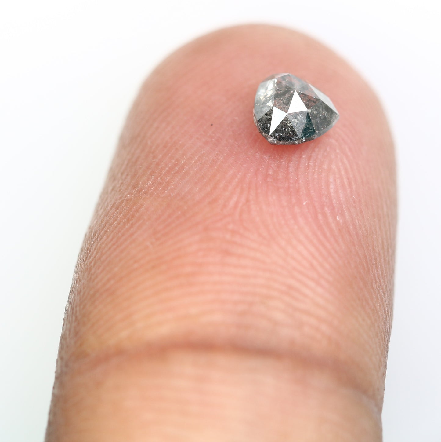 0.50 Carat Heart Shape Loose Salt And Pepper Diamond For Wedding Ring - JayKrishna Diamond